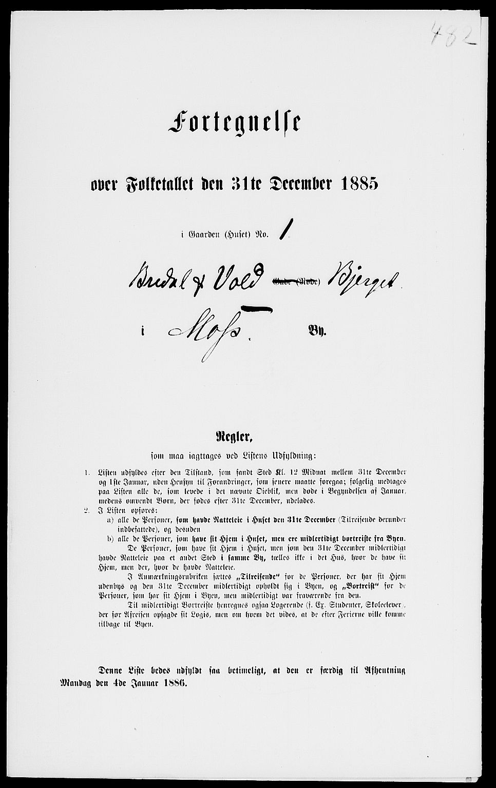 RA, 1885 census for 0104 Moss, 1885, p. 1070