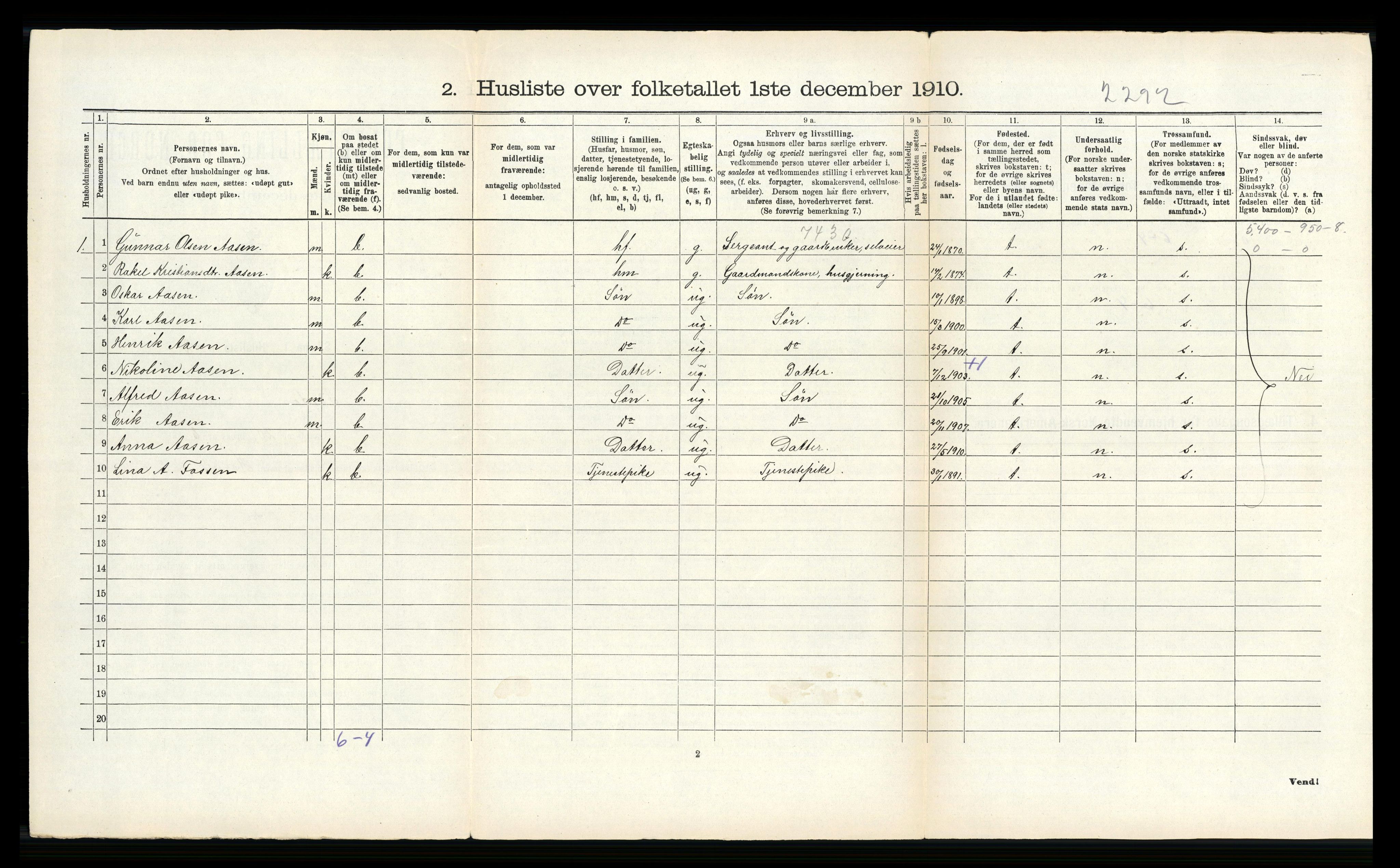 RA, 1910 census for Førde, 1910, p. 82