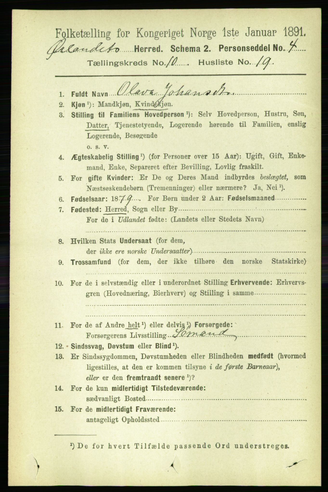 RA, 1891 census for 1621 Ørland, 1891, p. 4317