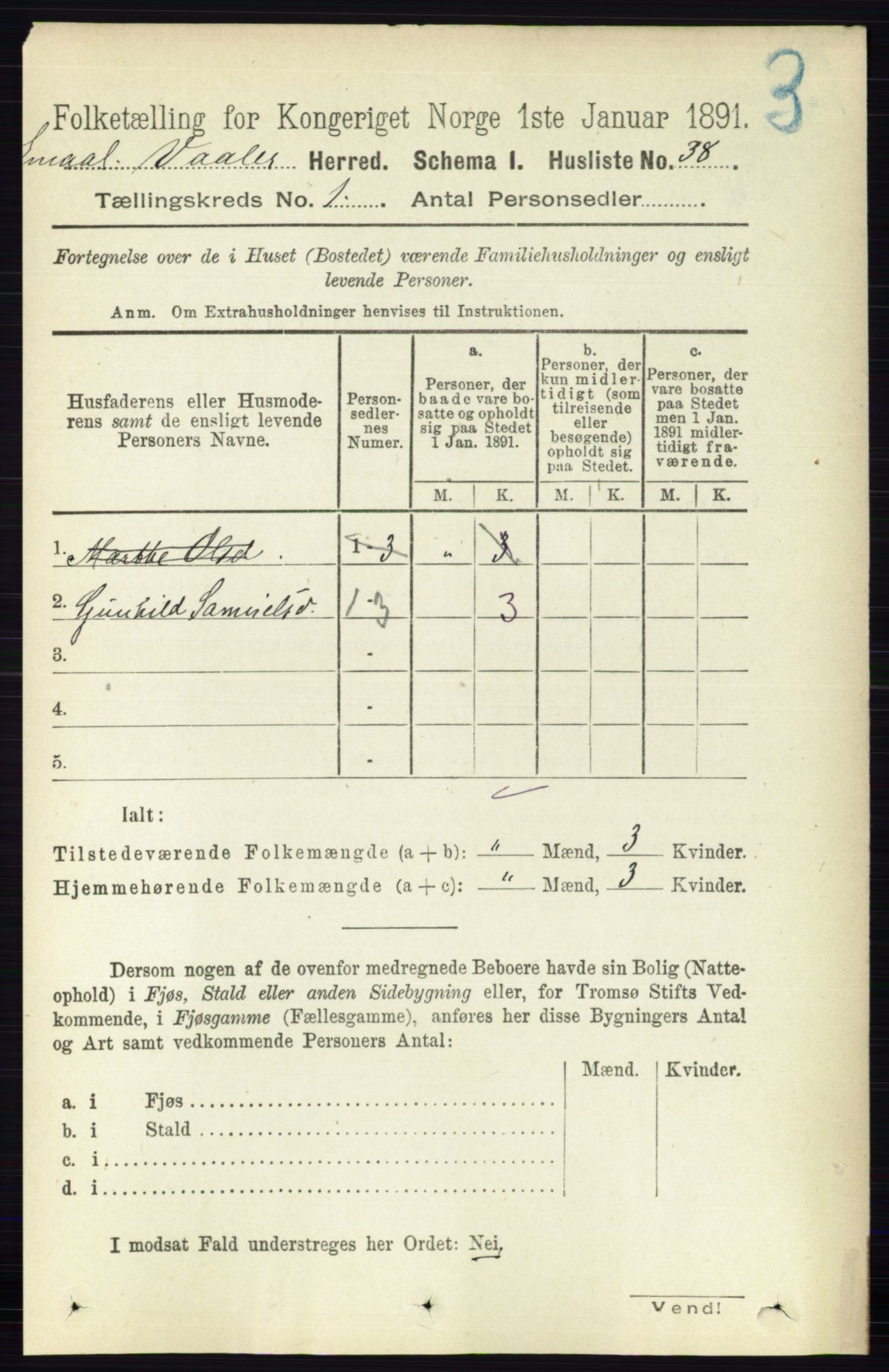 RA, 1891 census for 0137 Våler, 1891, p. 59