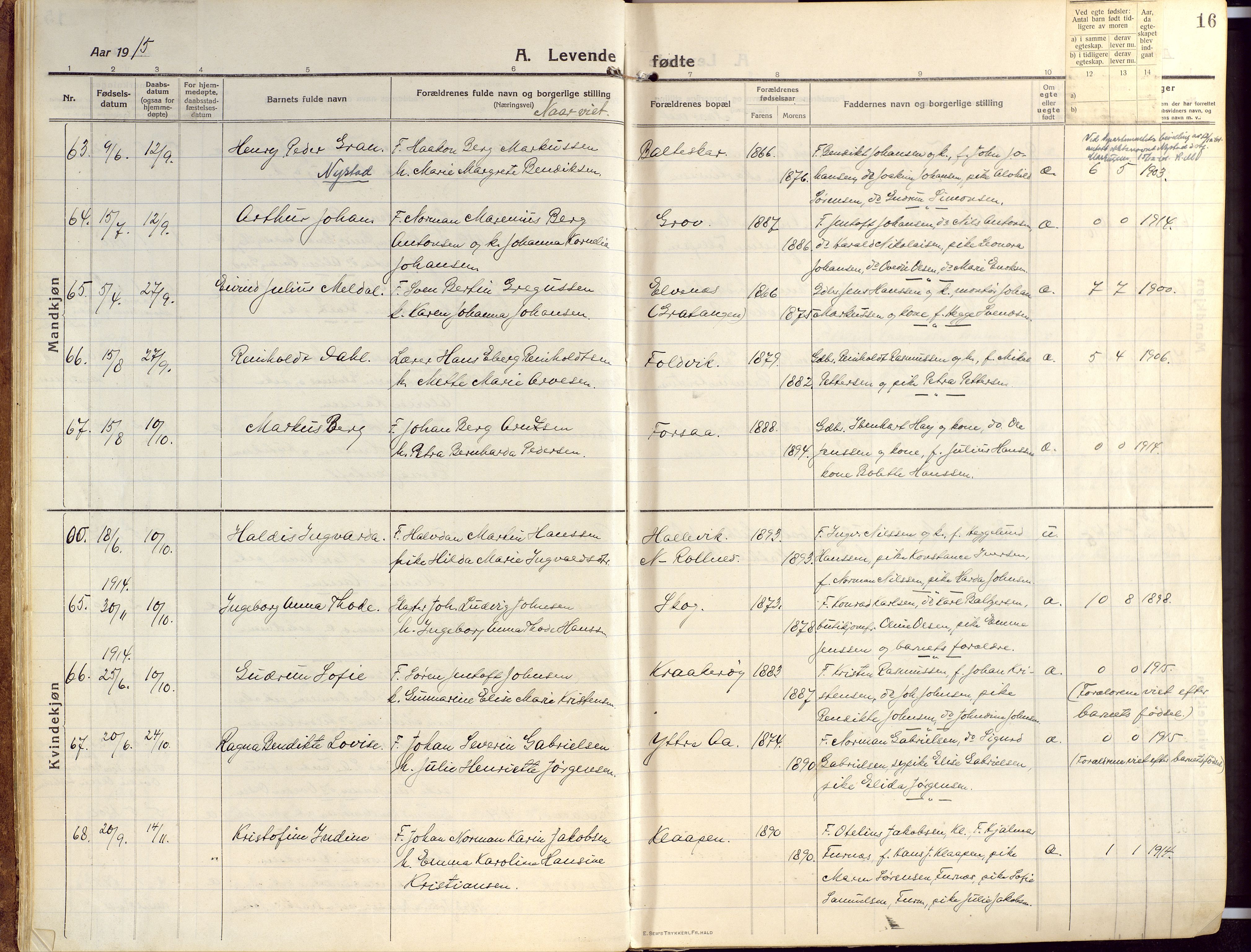 Ibestad sokneprestembete, SATØ/S-0077/H/Ha/Haa/L0018kirke: Parish register (official) no. 18, 1915-1929, p. 16
