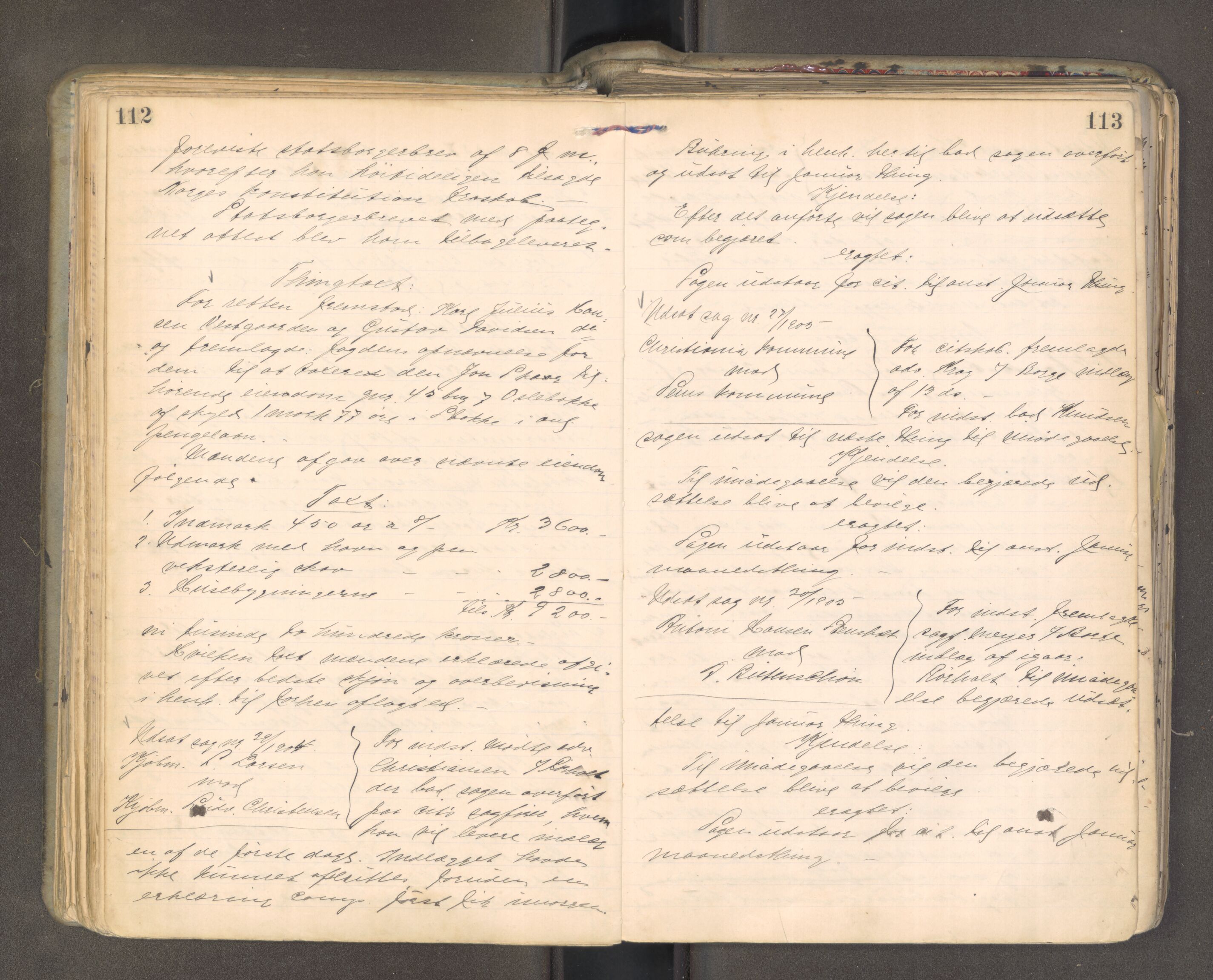 Søndre Jarlsberg sorenskriveri, AV/SAKO-A-129/F/Fa/L0045: Tingbok, 1905-1907, p. 112-113