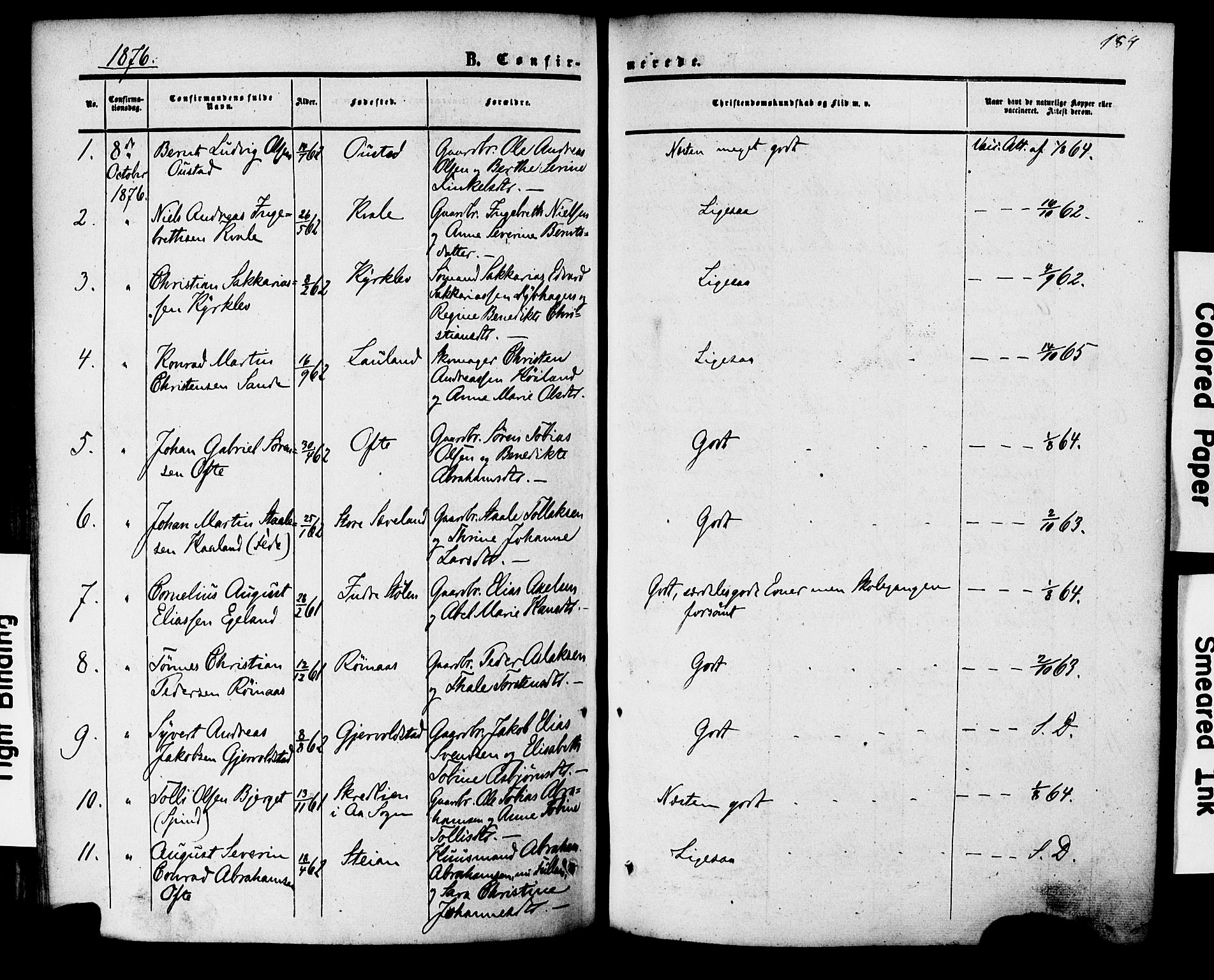 Herad sokneprestkontor, AV/SAK-1111-0018/F/Fa/Faa/L0005: Parish register (official) no. A 5, 1853-1886, p. 184