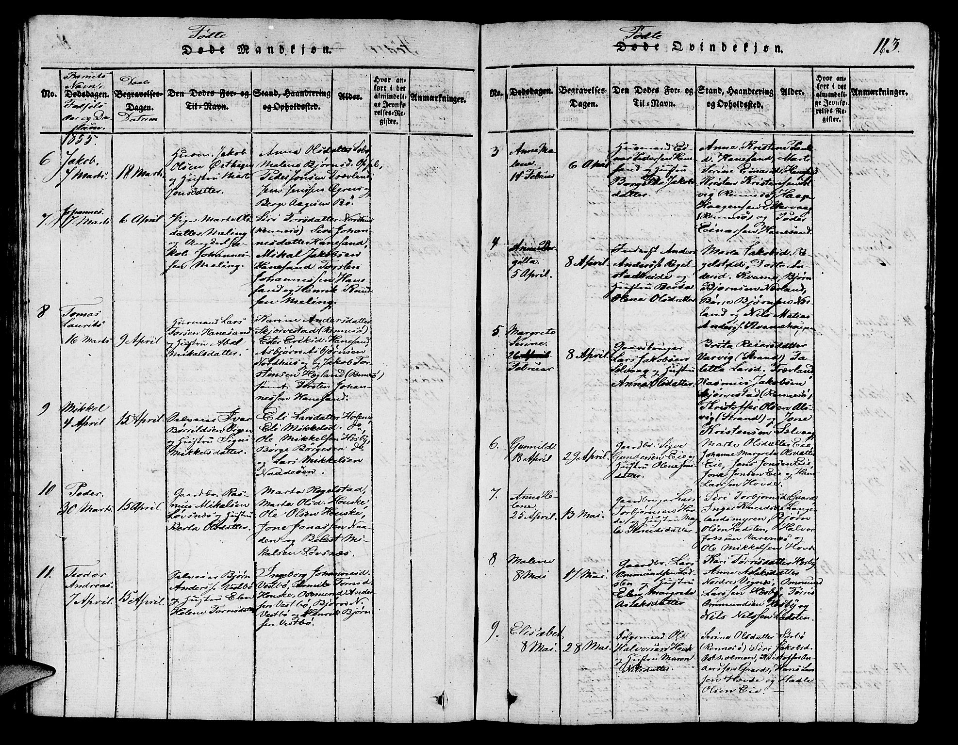 Finnøy sokneprestkontor, AV/SAST-A-101825/H/Ha/Hab/L0001: Parish register (copy) no. B 1, 1816-1856, p. 163