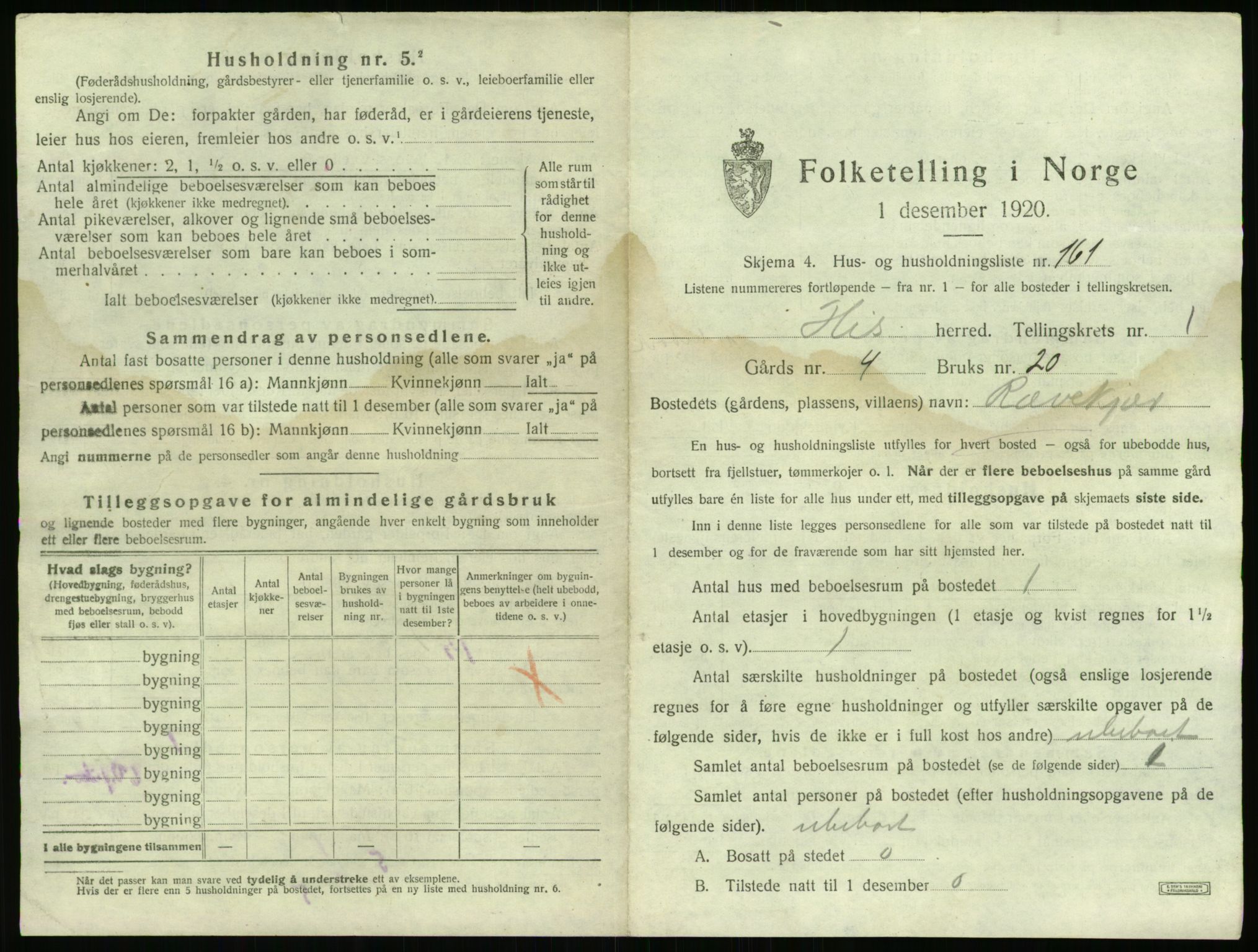 SAK, 1920 census for Hisøy, 1920, p. 352