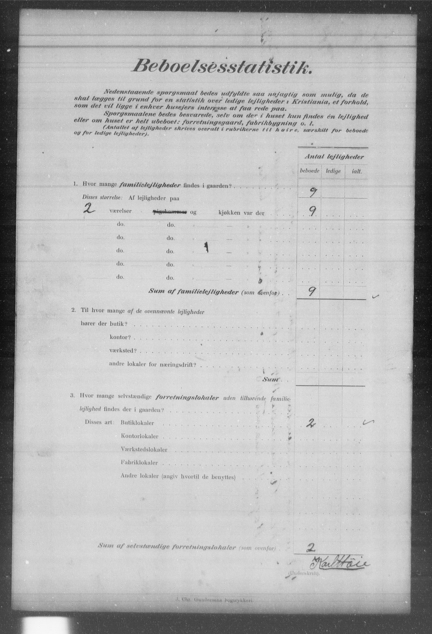 OBA, Municipal Census 1903 for Kristiania, 1903, p. 3715