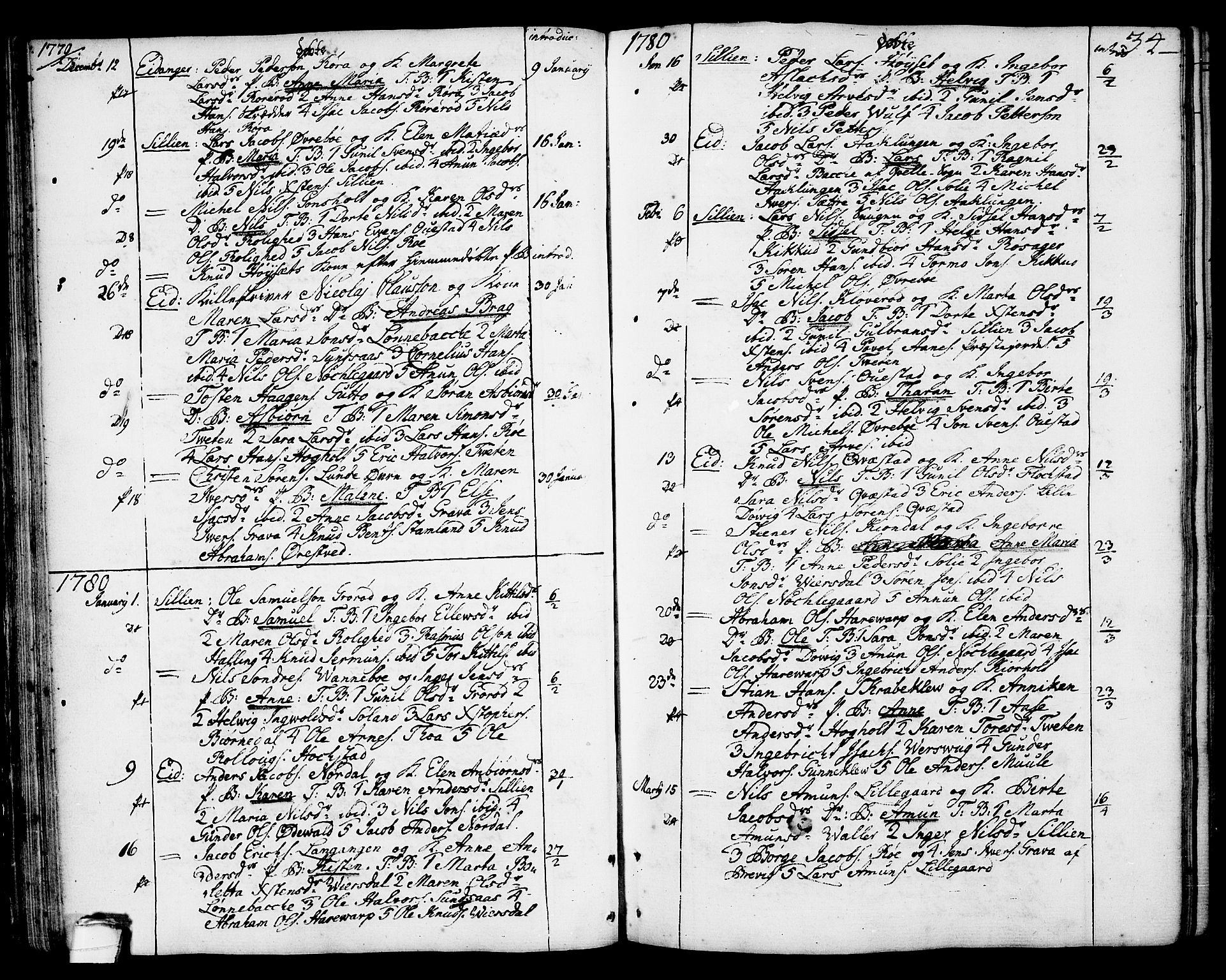 Eidanger kirkebøker, AV/SAKO-A-261/F/Fa/L0006: Parish register (official) no. 6, 1764-1814, p. 34