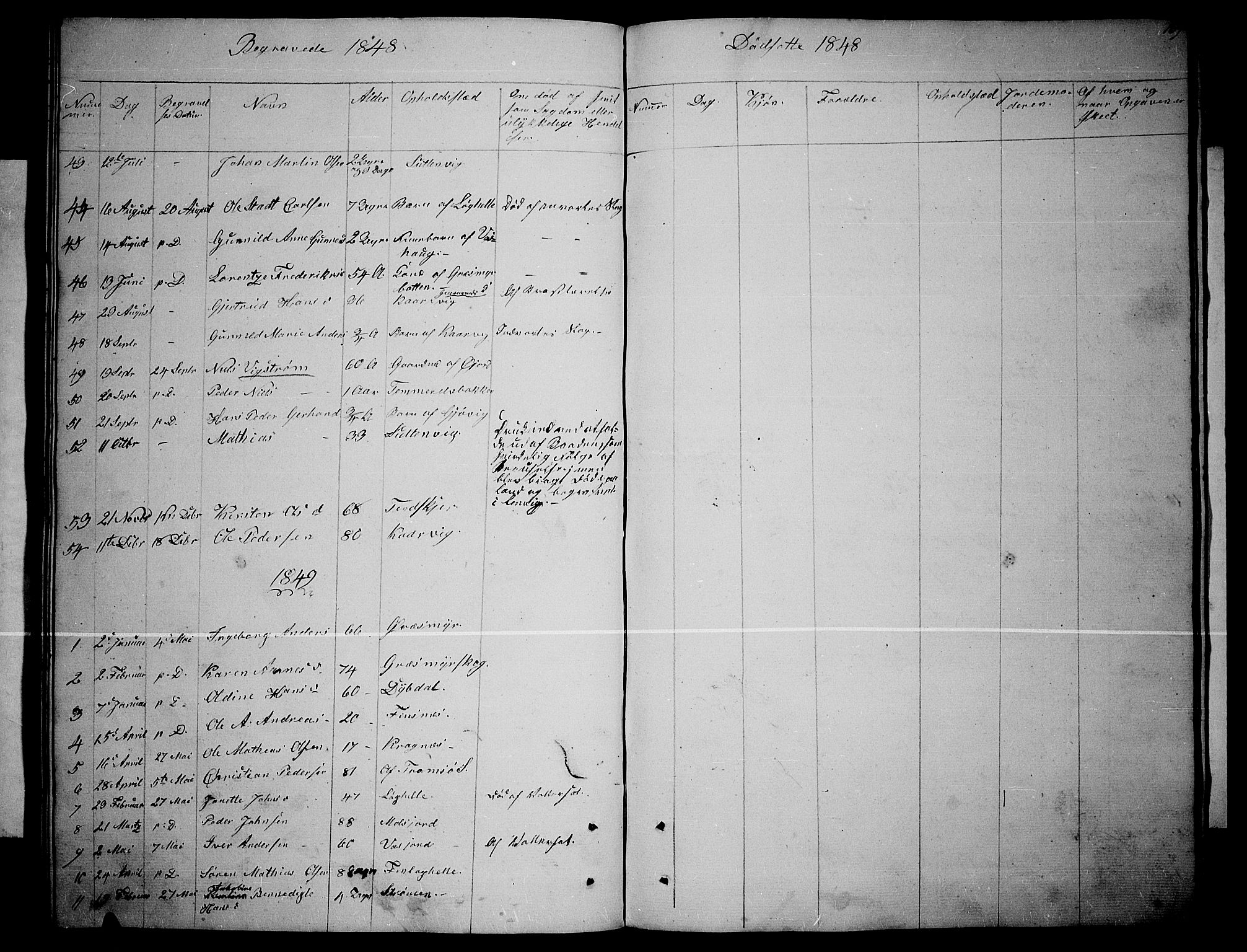 Lenvik sokneprestembete, SATØ/S-1310/H/Ha/Hab/L0003klokker: Parish register (copy) no. 3, 1844-1858, p. 169