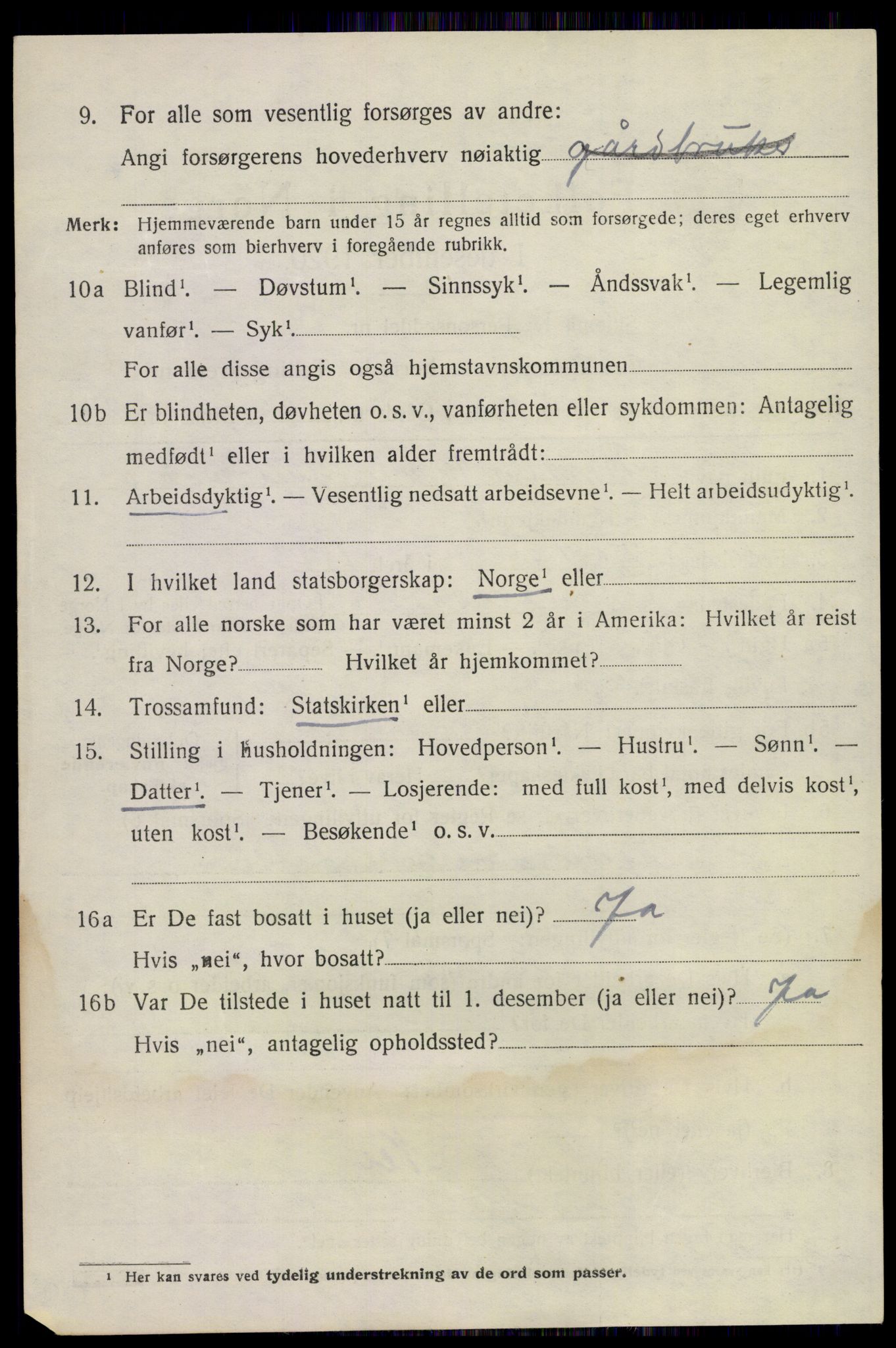 SAKO, 1920 census for Sandeherred, 1920, p. 6653