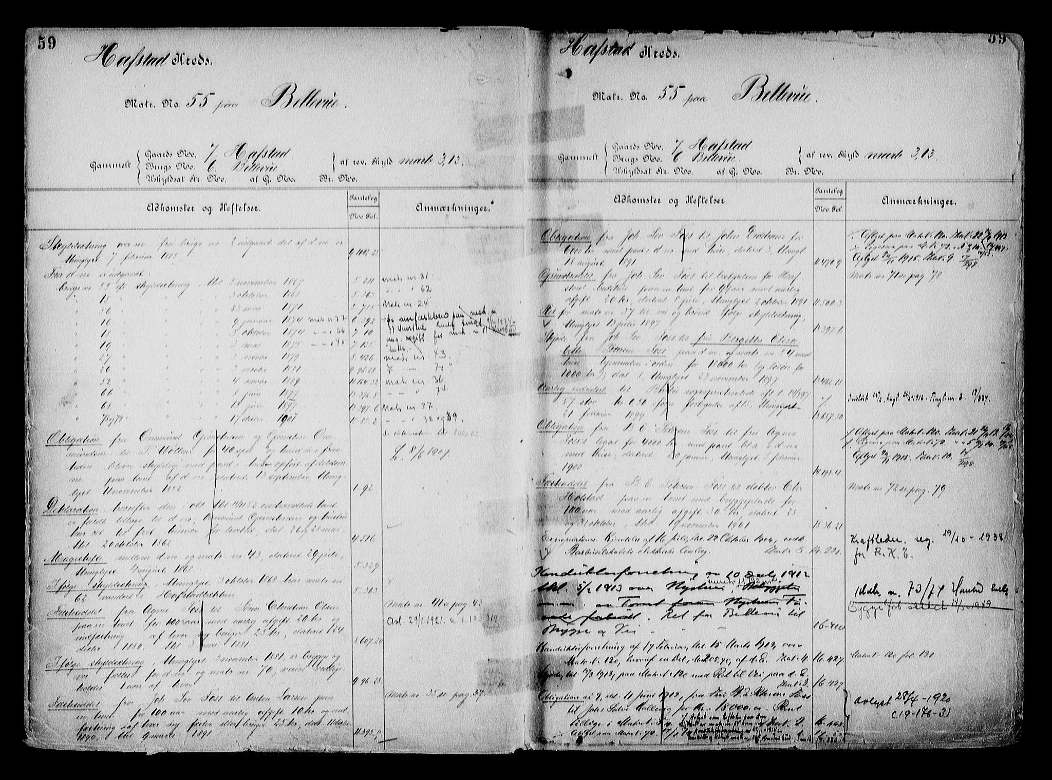 Arendal byfogd, AV/SAK-1222-0001/G/Ga/L0015: Mortgage register no. 13, 1860-1960, p. 59