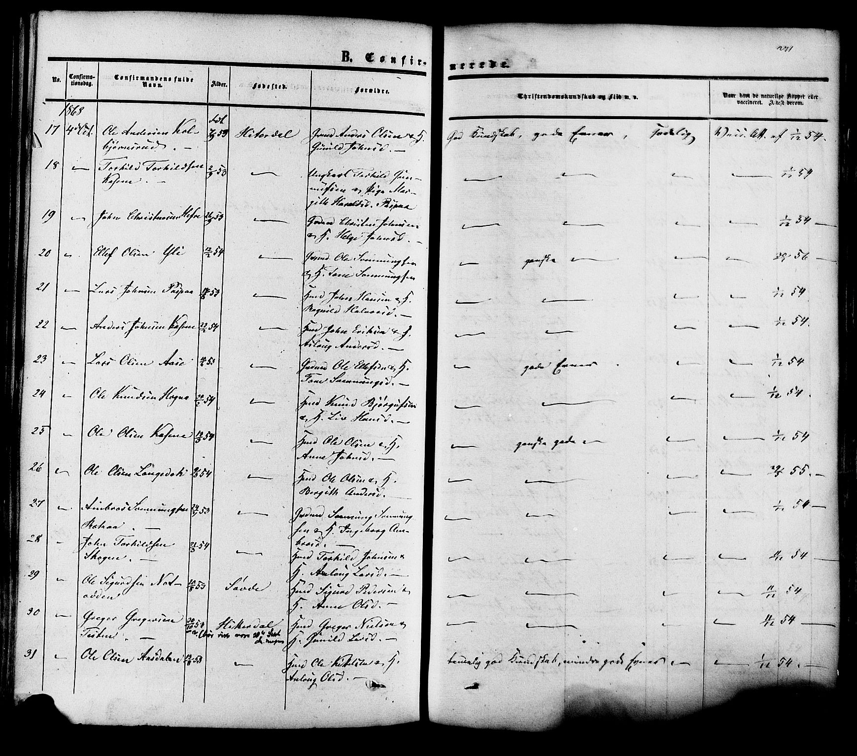 Heddal kirkebøker, AV/SAKO-A-268/F/Fa/L0007: Parish register (official) no. I 7, 1855-1877, p. 271