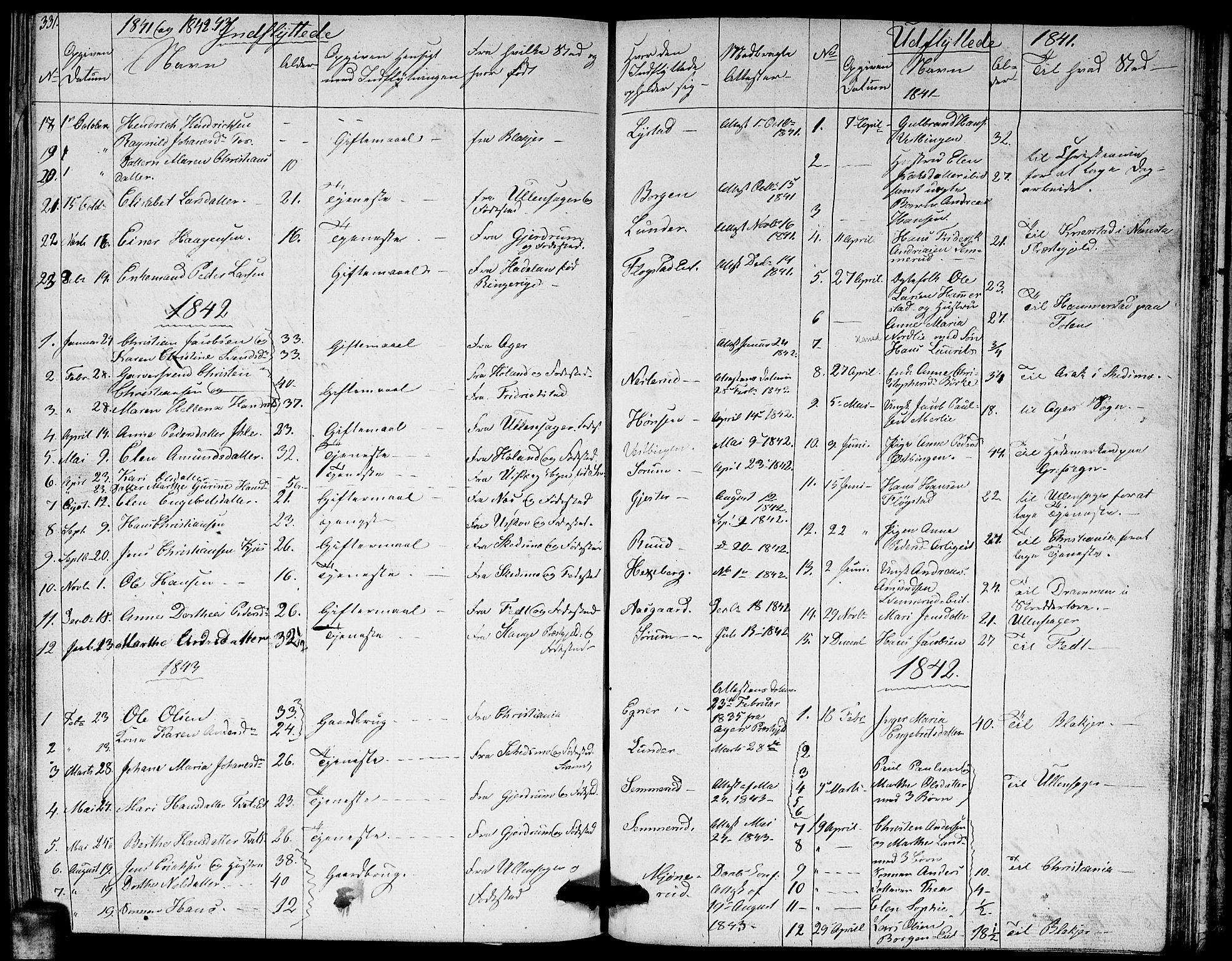Sørum prestekontor Kirkebøker, SAO/A-10303/G/Ga/L0002: Parish register (copy) no. I 2, 1829-1845, p. 331