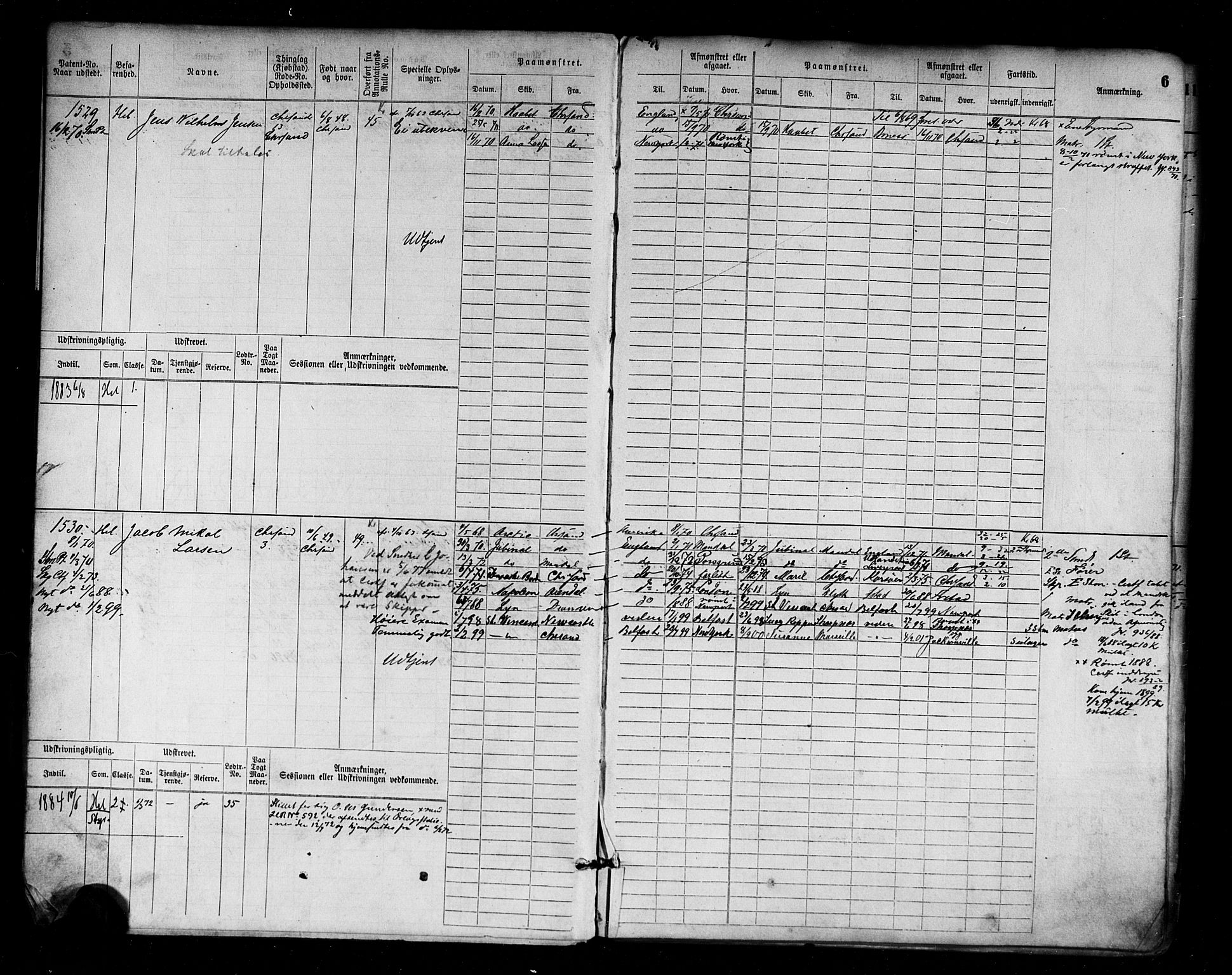 Kristiansand mønstringskrets, AV/SAK-2031-0015/F/Fb/L0005: Hovedrulle nr 1521-2283, I-12, 1868-1915, p. 7