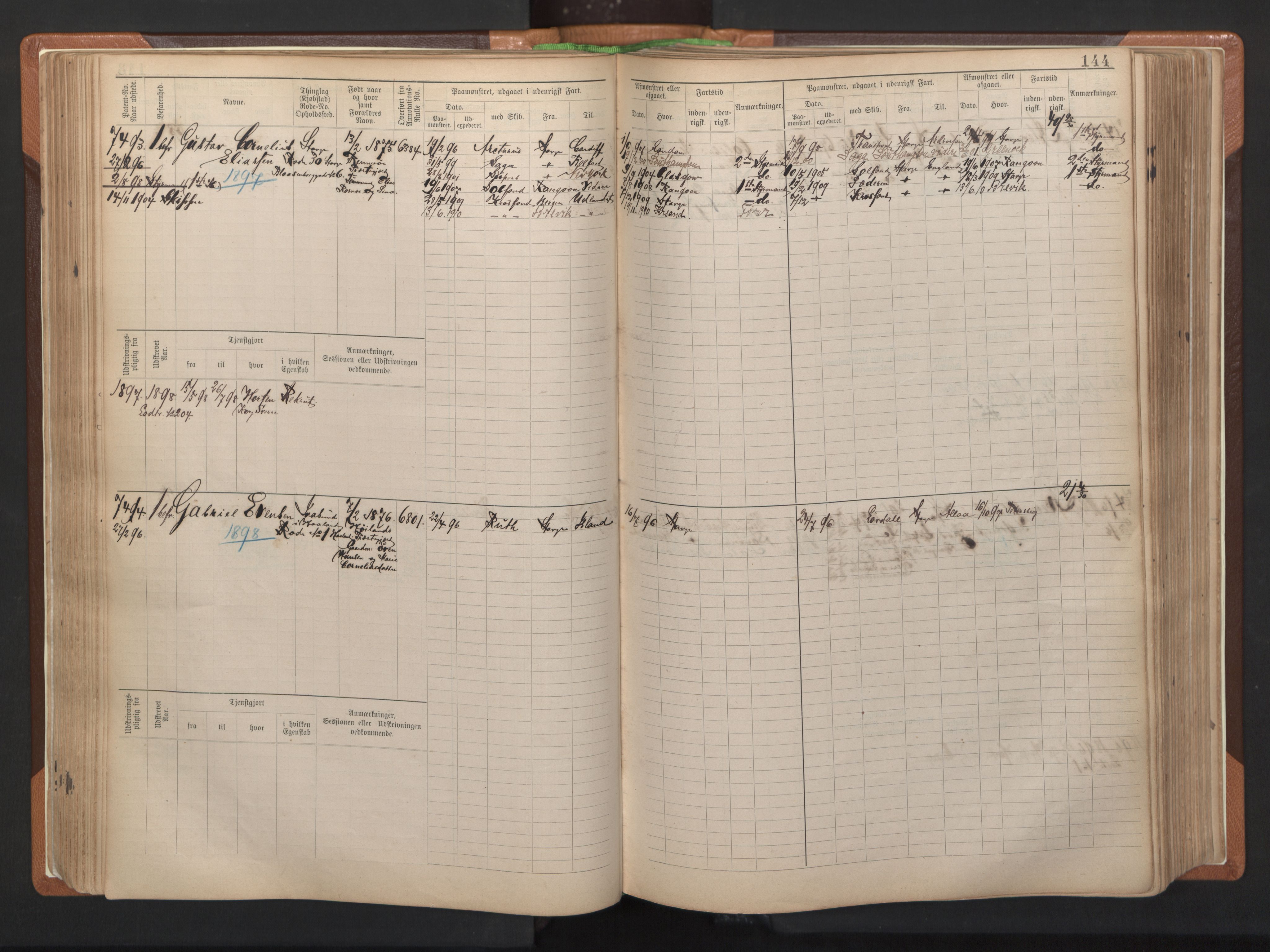 Stavanger sjømannskontor, AV/SAST-A-102006/F/Fb/Fbb/L0012: Sjøfartshovedrulle, patentnr. 7207-8158, 1894-1904, p. 147