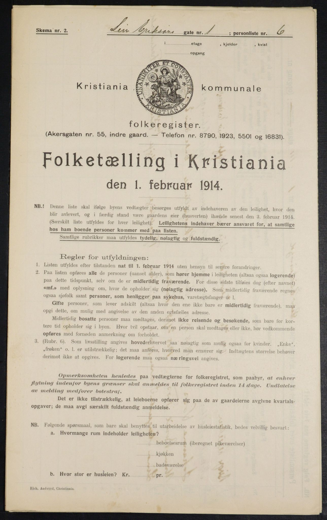 OBA, Municipal Census 1914 for Kristiania, 1914, p. 57339