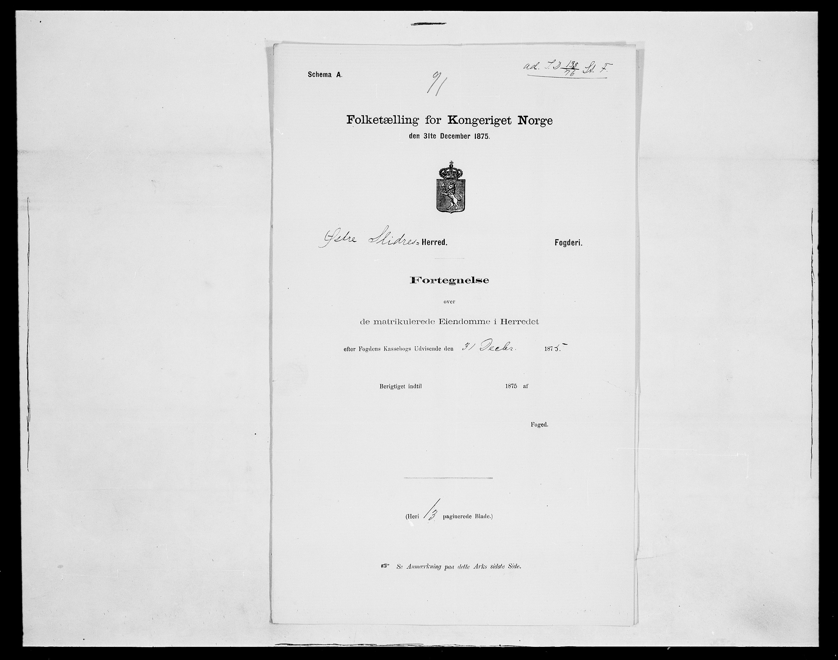 SAH, 1875 census for 0544P Øystre Slidre, 1875, p. 25