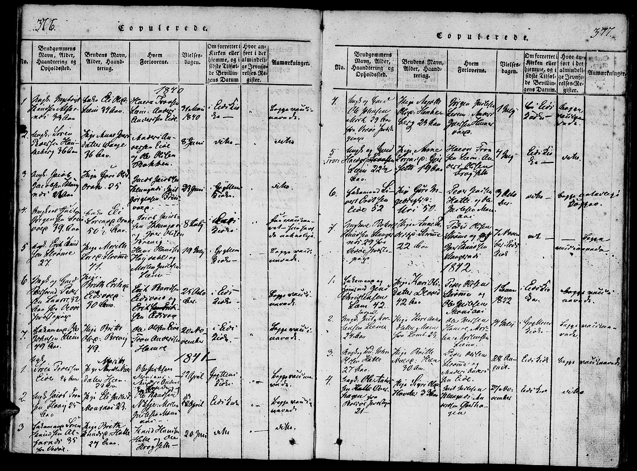 Ministerialprotokoller, klokkerbøker og fødselsregistre - Møre og Romsdal, SAT/A-1454/542/L0551: Parish register (official) no. 542A01, 1818-1853, p. 376-377
