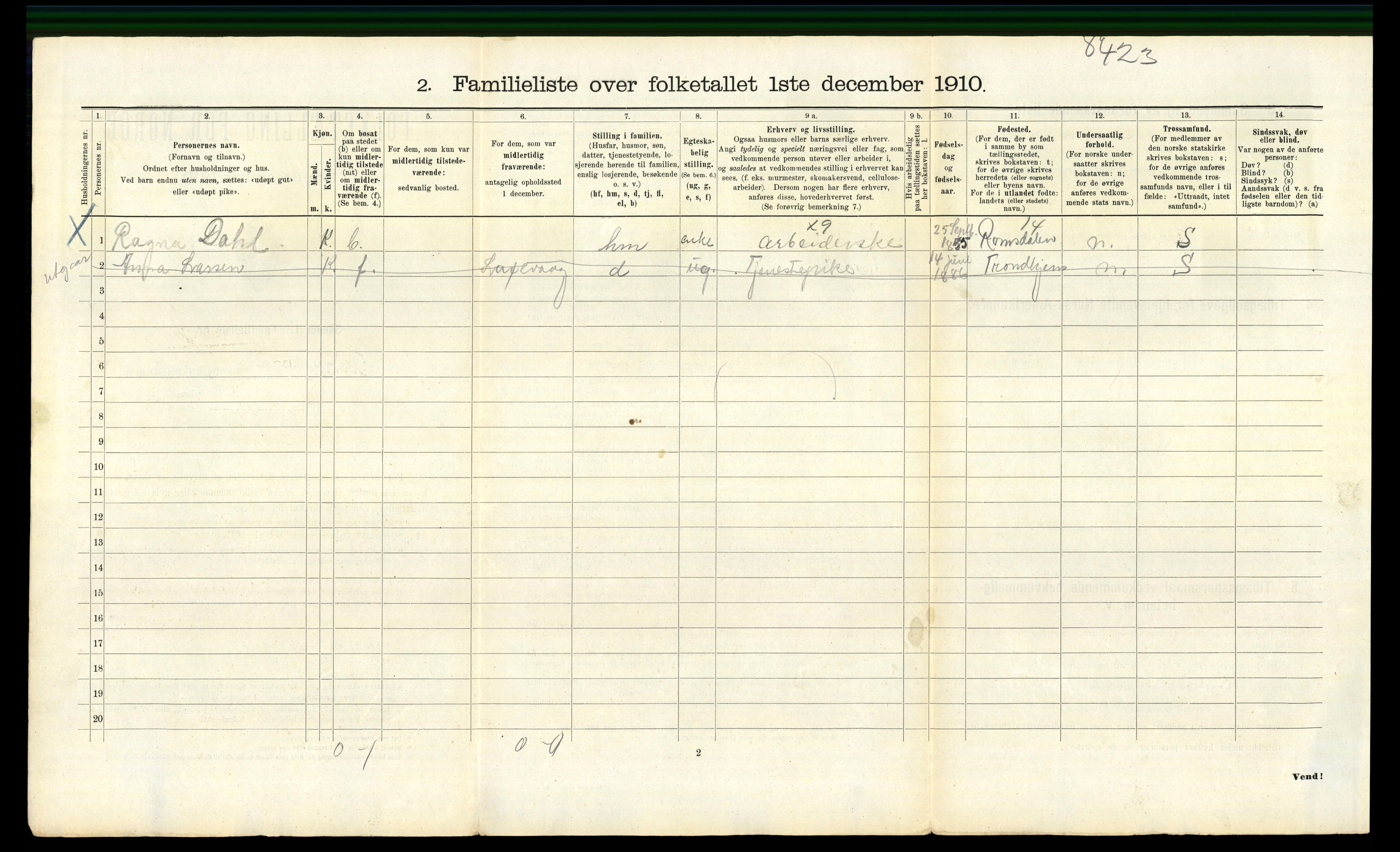 RA, 1910 census for Bergen, 1910, p. 41814