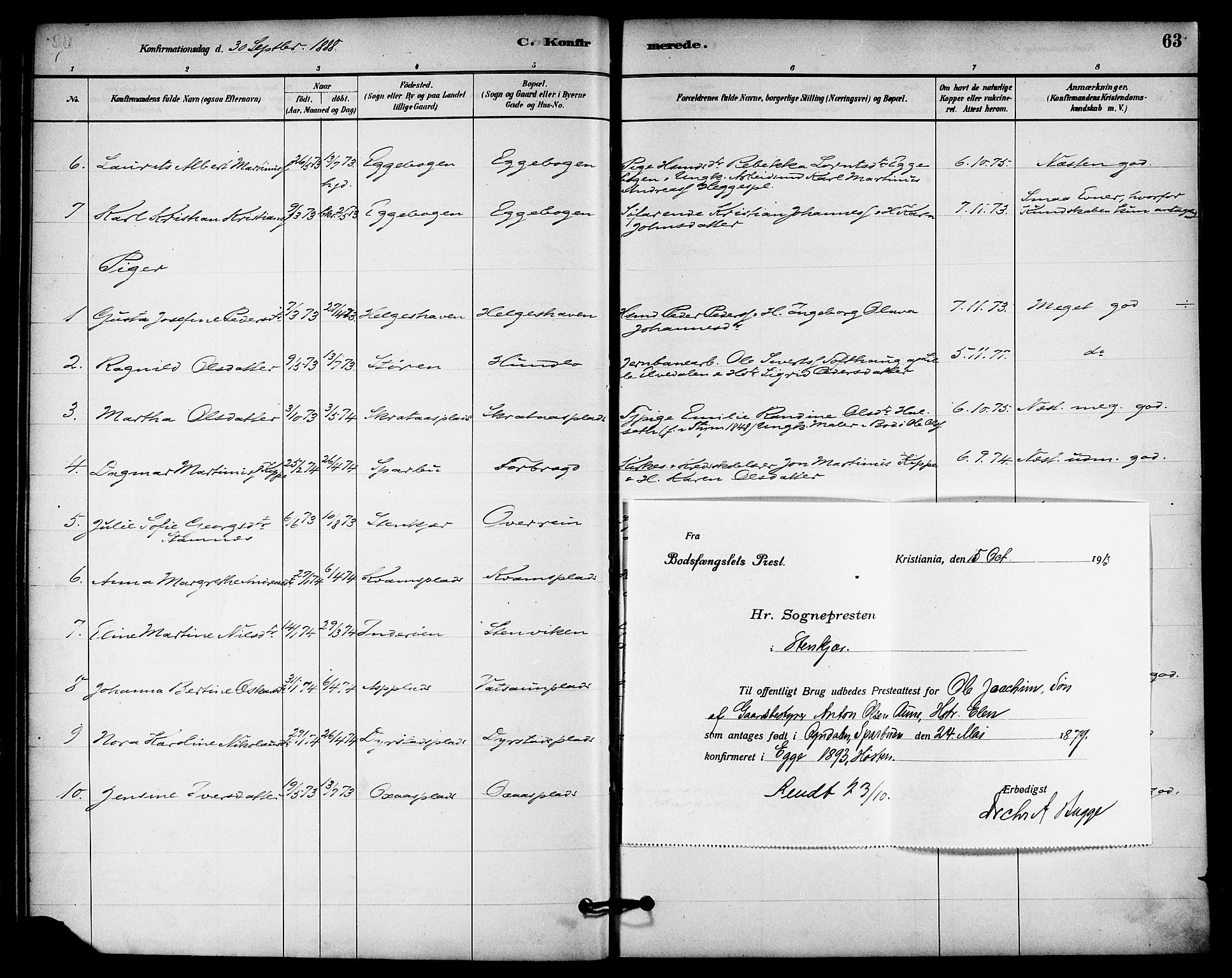 Ministerialprotokoller, klokkerbøker og fødselsregistre - Nord-Trøndelag, SAT/A-1458/740/L0378: Parish register (official) no. 740A01, 1881-1895, p. 63