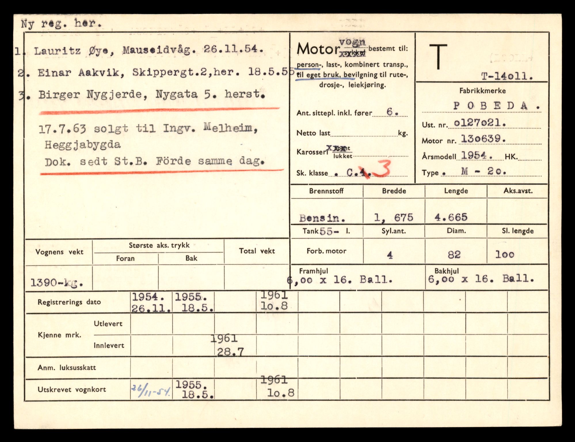 Møre og Romsdal vegkontor - Ålesund trafikkstasjon, AV/SAT-A-4099/F/Fe/L0042: Registreringskort for kjøretøy T 13906 - T 14079, 1927-1998, p. 1511