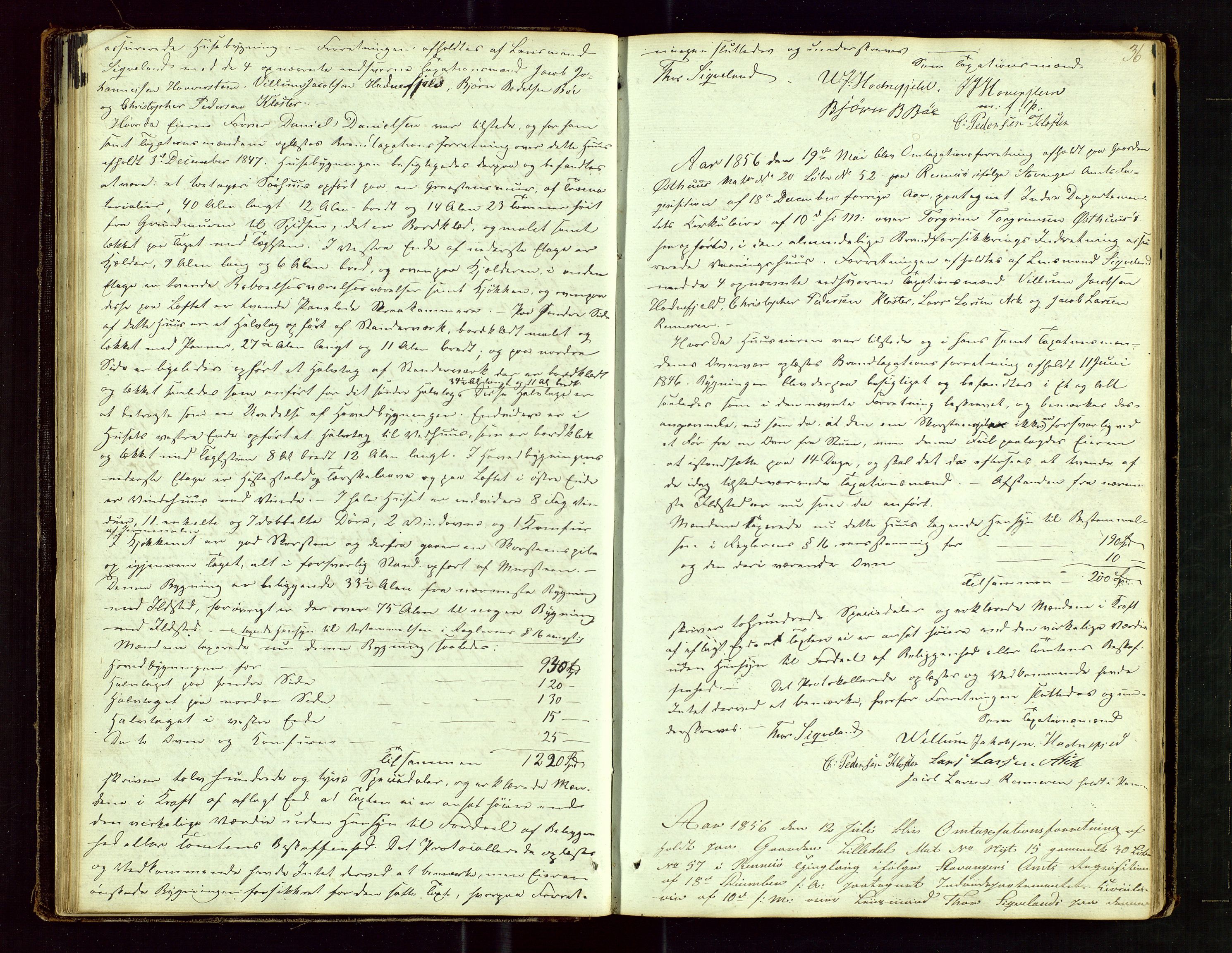 Rennesøy lensmannskontor, AV/SAST-A-100165/Goa/L0001: "Brandtaxations-Protocol for Rennesøe Thinglag", 1846-1923, p. 35b-36a