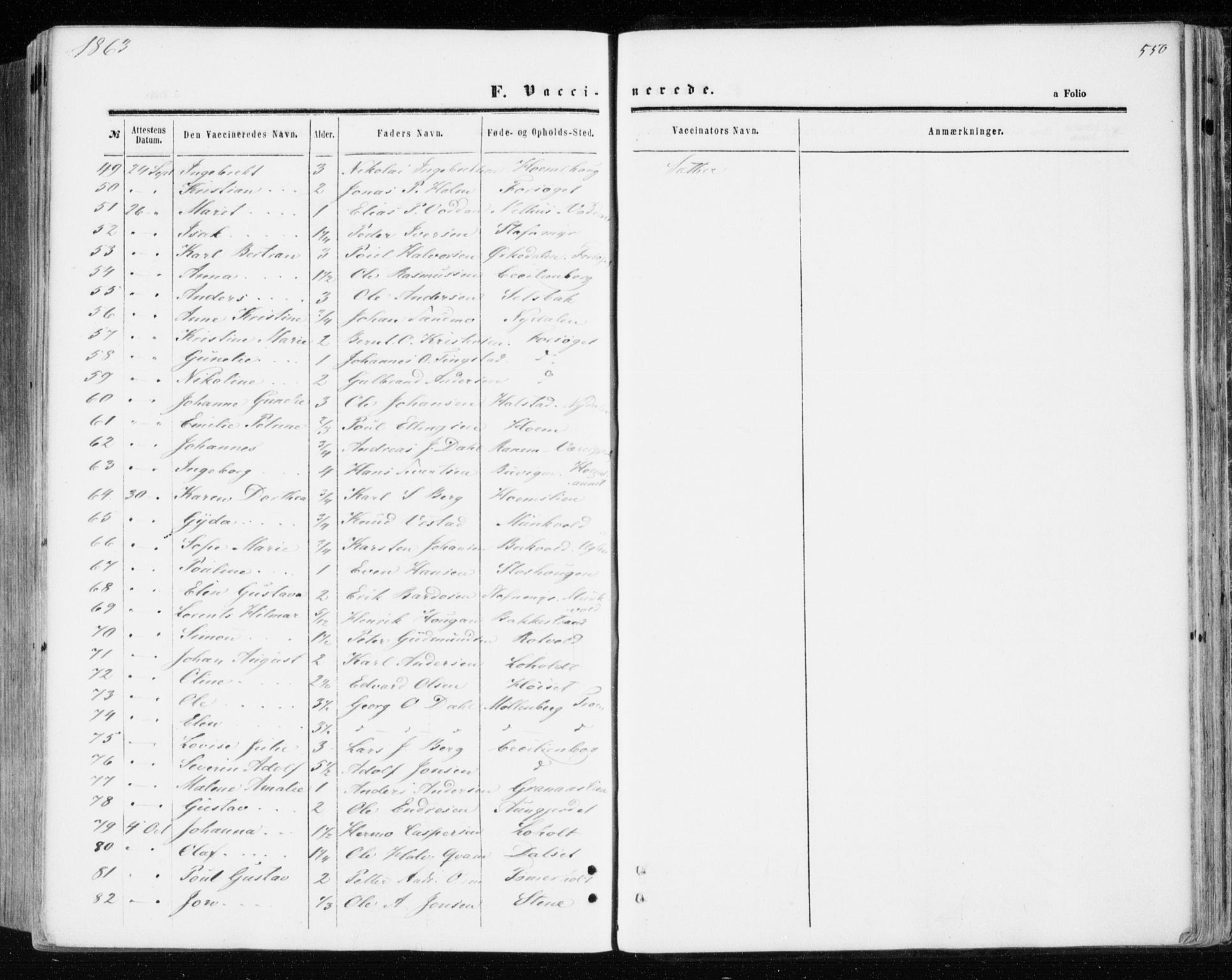 Ministerialprotokoller, klokkerbøker og fødselsregistre - Sør-Trøndelag, AV/SAT-A-1456/606/L0292: Parish register (official) no. 606A07, 1856-1865, p. 550