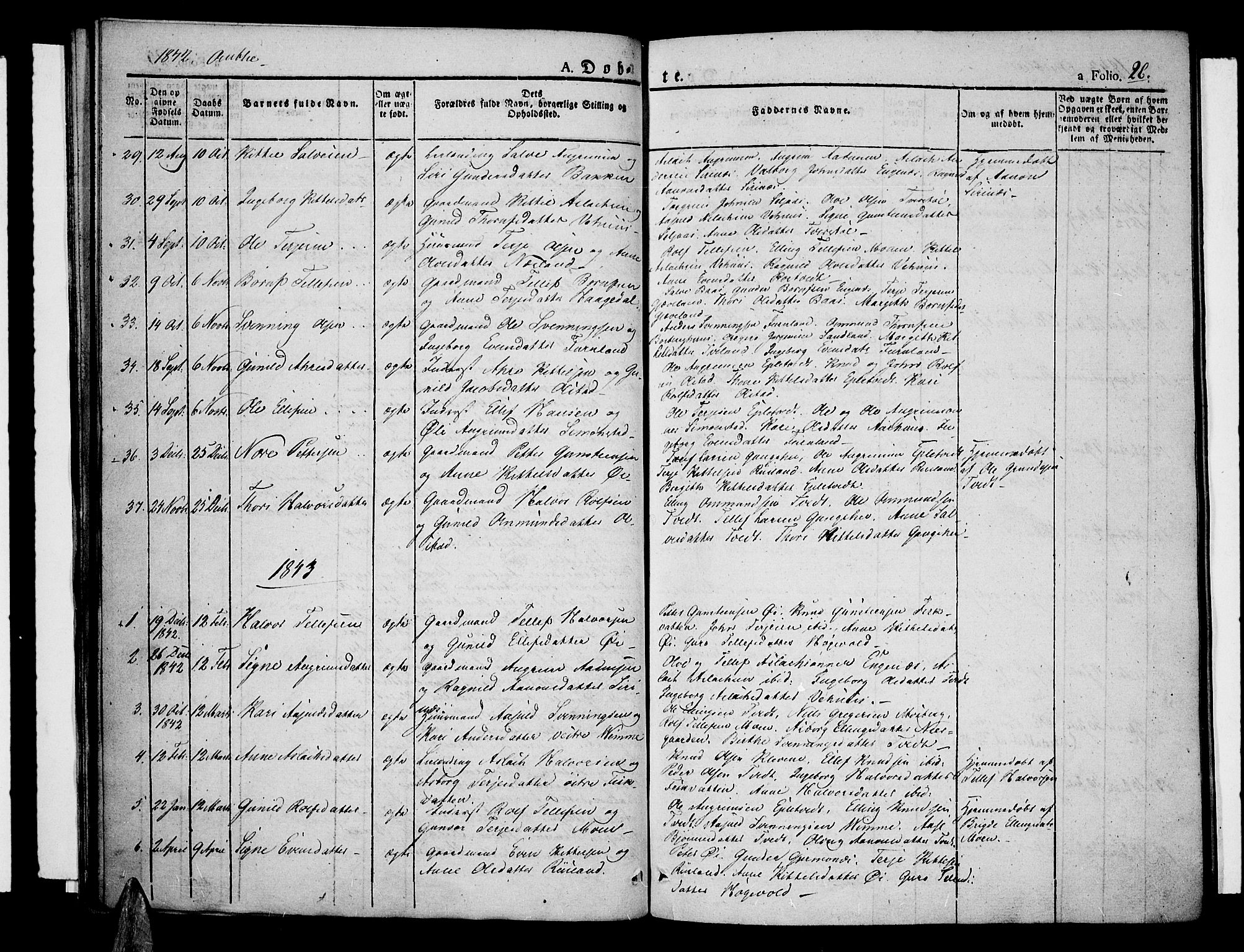 Åmli sokneprestkontor, SAK/1111-0050/F/Fa/Fac/L0007: Parish register (official) no. A 7 /1, 1829-1851, p. 26