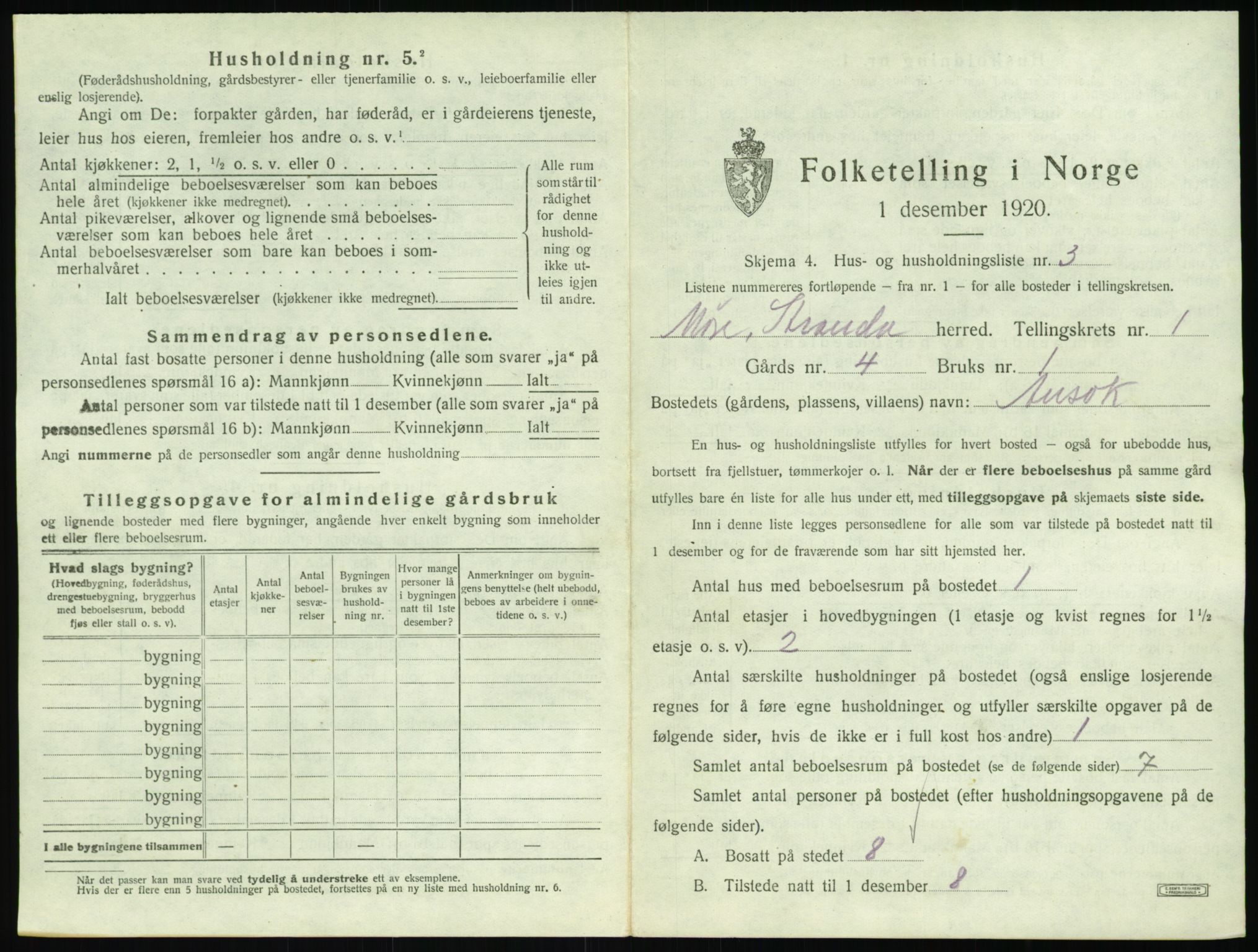 SAT, 1920 census for Stranda, 1920, p. 31