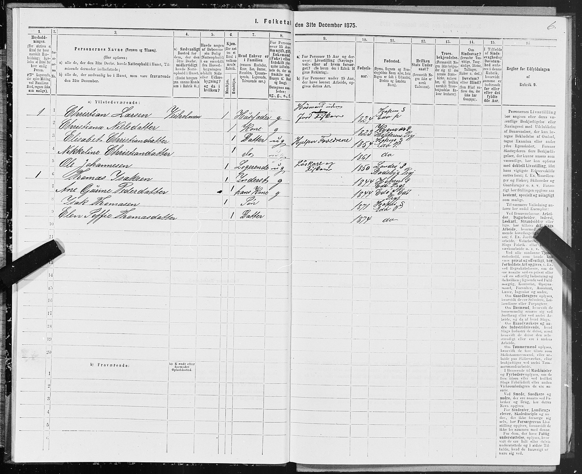 SAT, 1875 census for 1573P Edøy, 1875, p. 1006