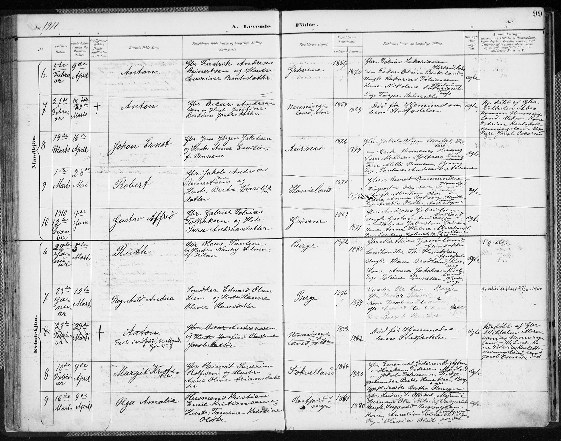 Lyngdal sokneprestkontor, AV/SAK-1111-0029/F/Fa/Fac/L0012: Parish register (official) no. A 12, 1894-1918, p. 99