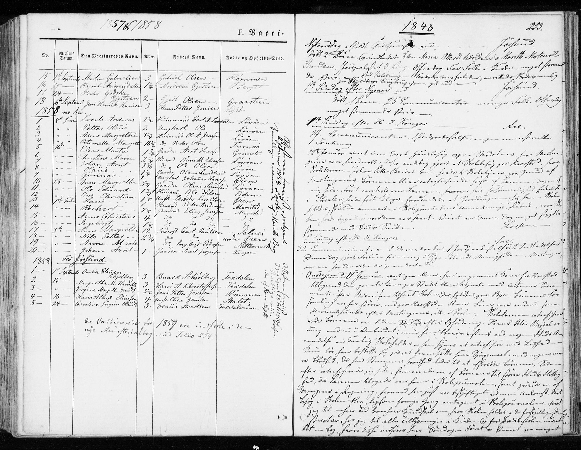Ministerialprotokoller, klokkerbøker og fødselsregistre - Sør-Trøndelag, SAT/A-1456/655/L0677: Parish register (official) no. 655A06, 1847-1860, p. 253