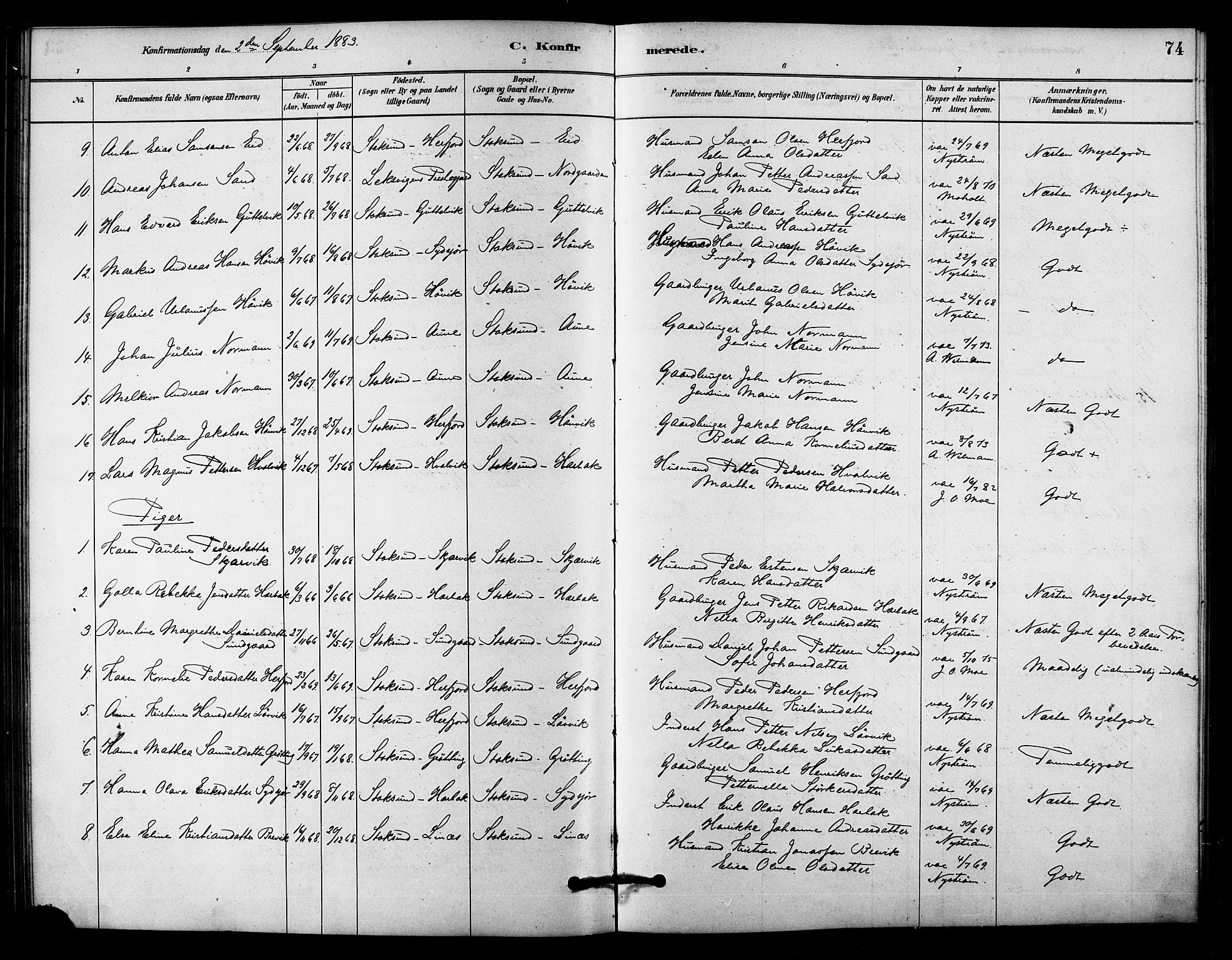 Ministerialprotokoller, klokkerbøker og fødselsregistre - Sør-Trøndelag, AV/SAT-A-1456/656/L0692: Parish register (official) no. 656A01, 1879-1893, p. 74