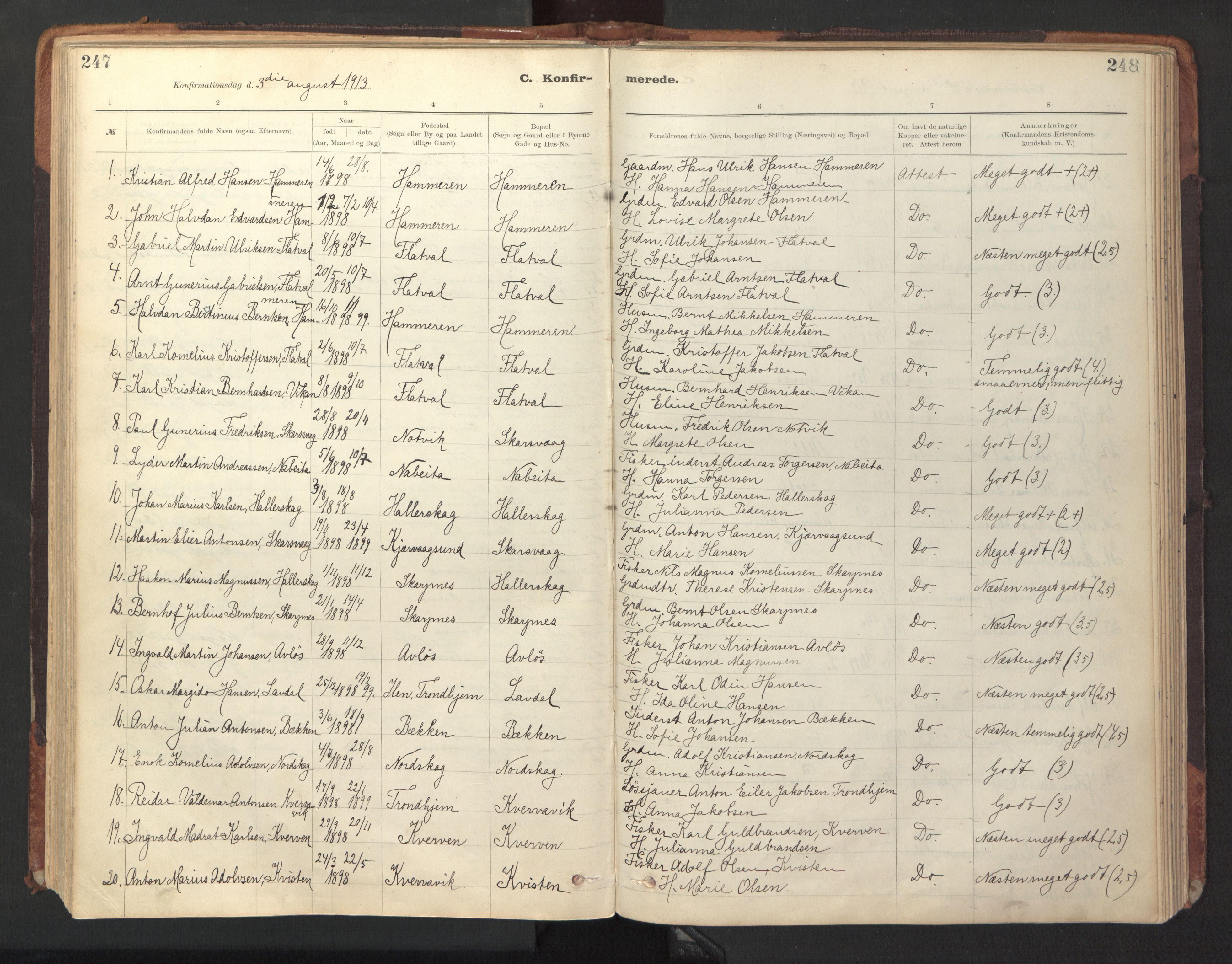 Ministerialprotokoller, klokkerbøker og fødselsregistre - Sør-Trøndelag, SAT/A-1456/641/L0596: Parish register (official) no. 641A02, 1898-1915, p. 247-248