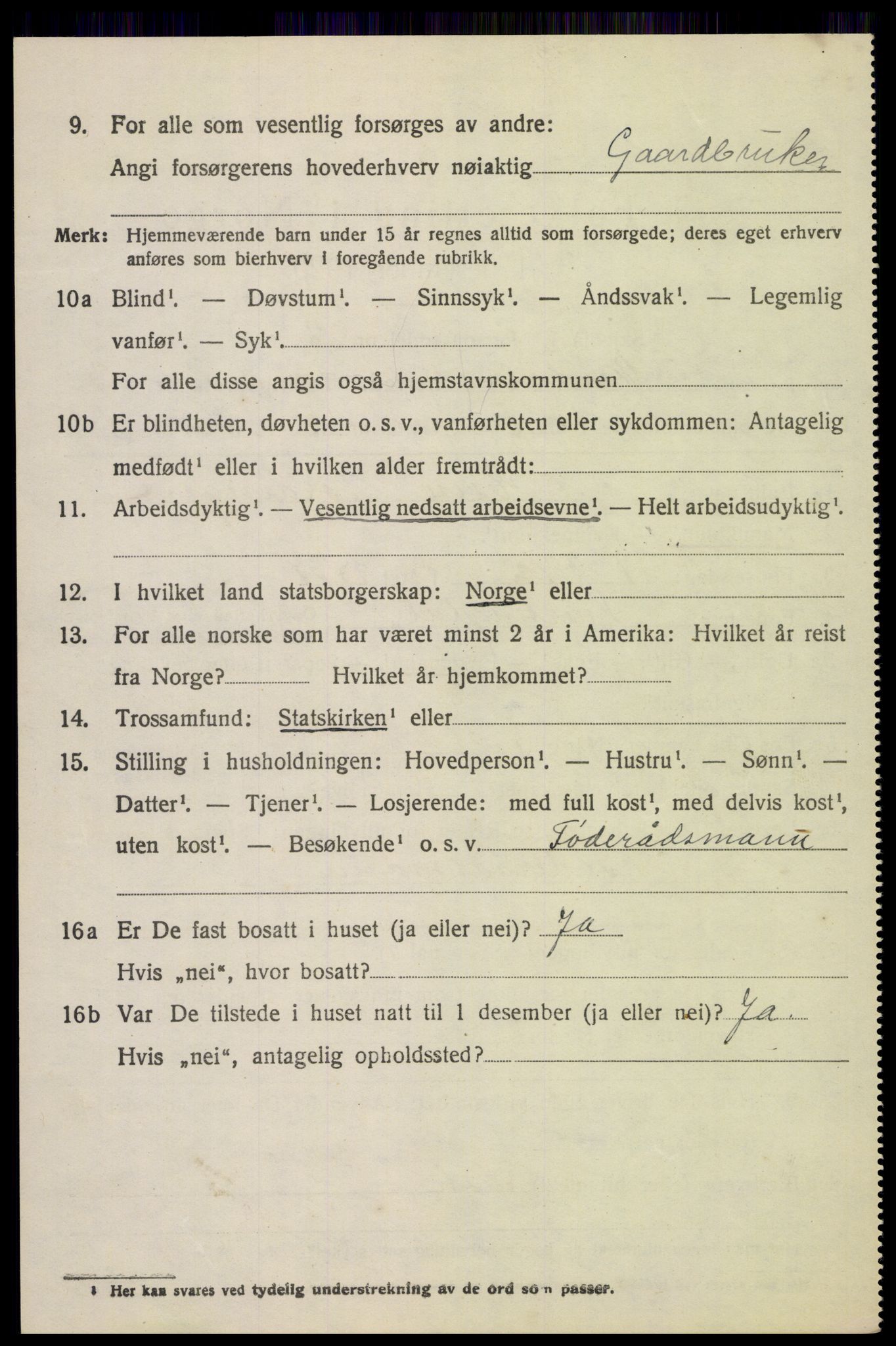 SAH, 1920 census for Vardal, 1920, p. 2660