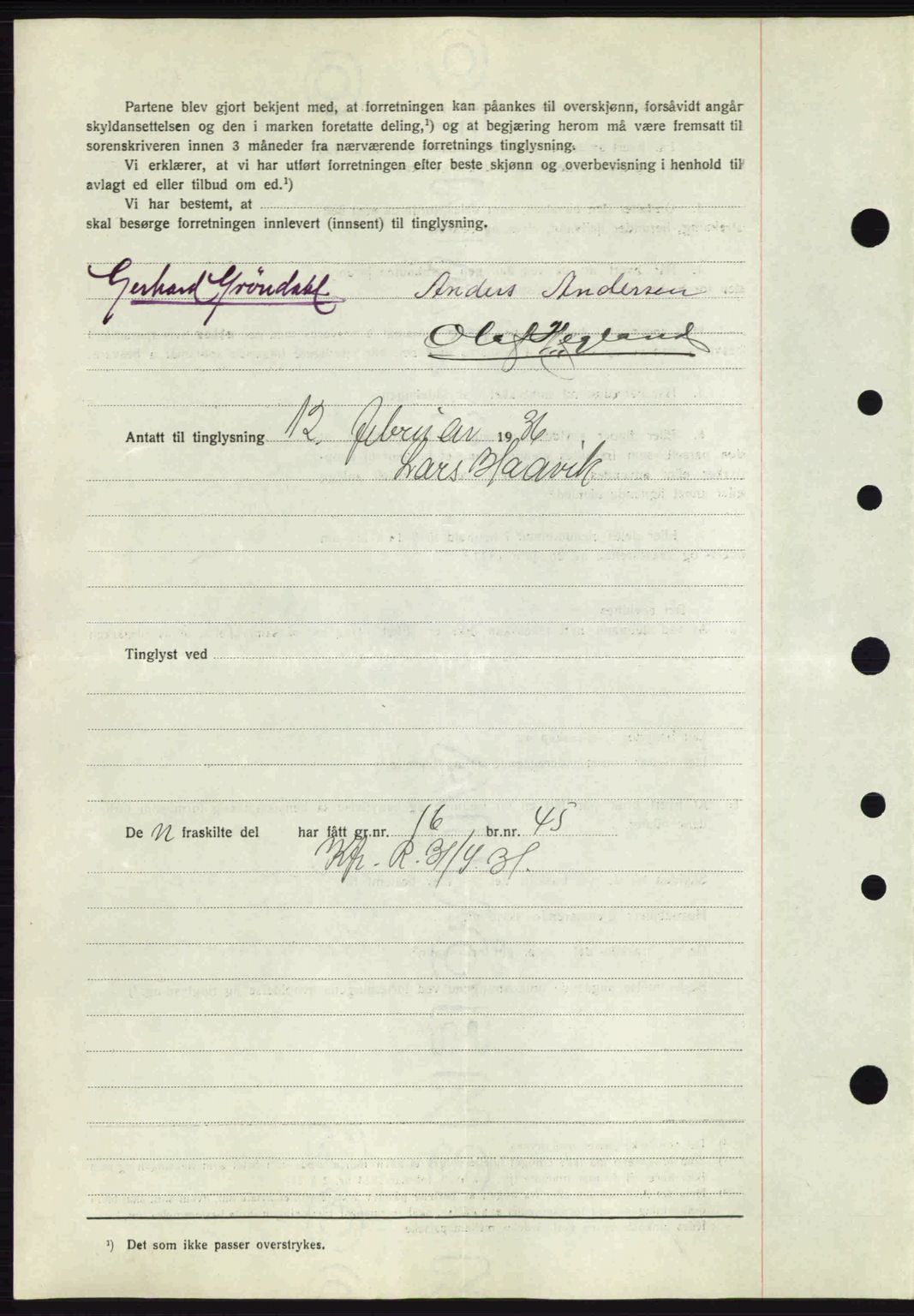 Gjerpen sorenskriveri, AV/SAKO-A-216/G/Ga/Gac/L0067: Mortgage book no. A66-67, 1936-1936, Diary no: : 310/1936