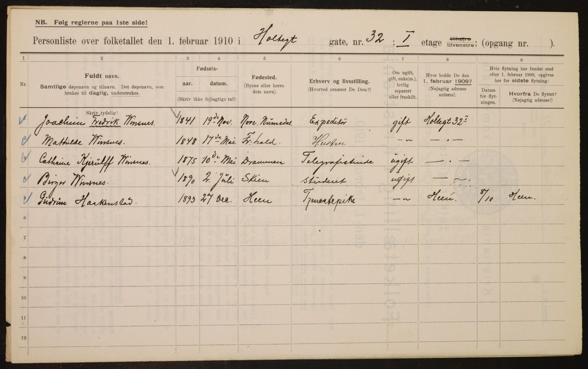 OBA, Municipal Census 1910 for Kristiania, 1910, p. 40580