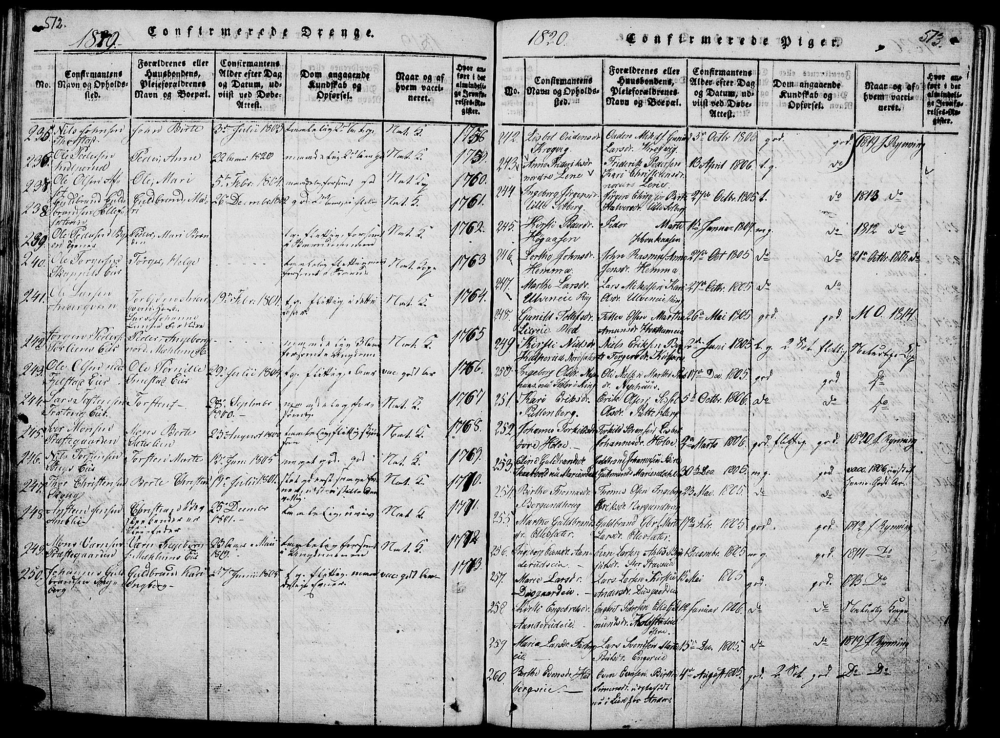 Ringsaker prestekontor, AV/SAH-PREST-014/L/La/L0001: Parish register (copy) no. 1, 1814-1826, p. 512-513