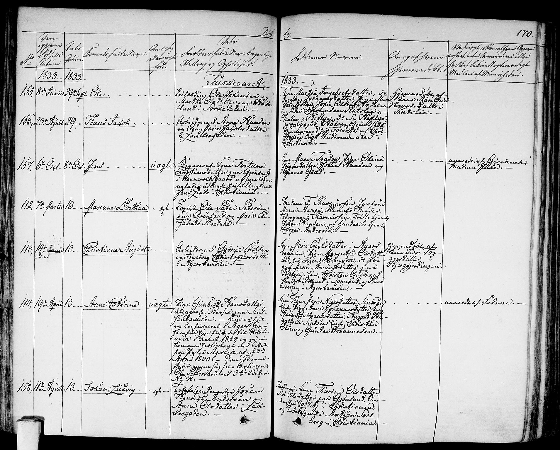 Aker prestekontor kirkebøker, AV/SAO-A-10861/F/L0013: Parish register (official) no. 13, 1828-1837, p. 170