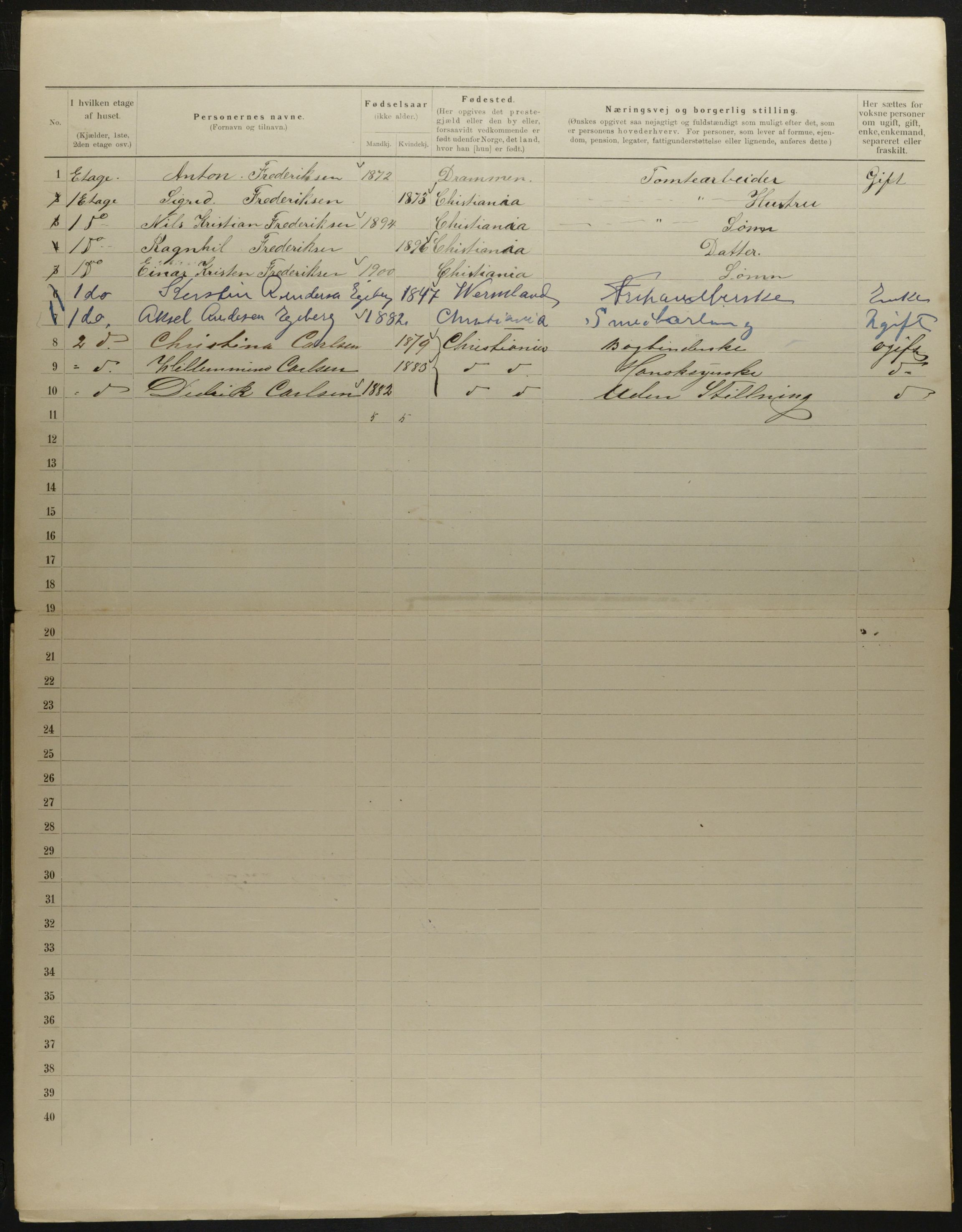 OBA, Municipal Census 1901 for Kristiania, 1901, p. 8118