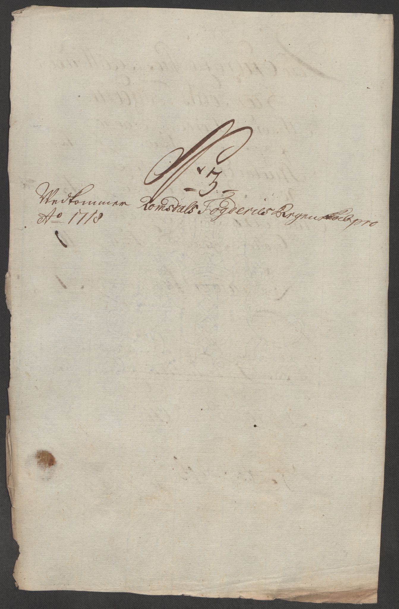 Rentekammeret inntil 1814, Reviderte regnskaper, Fogderegnskap, RA/EA-4092/R55/L3665: Fogderegnskap Romsdal, 1718, p. 84