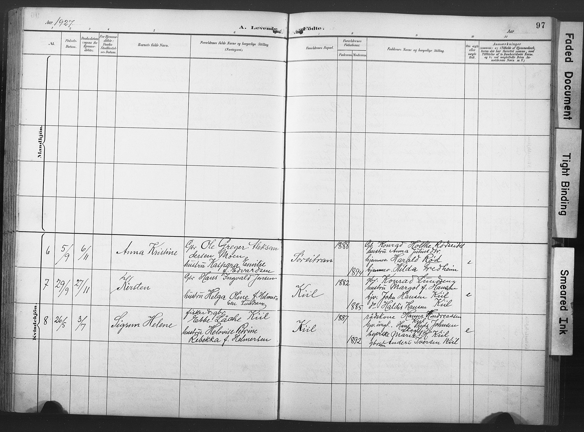 Ministerialprotokoller, klokkerbøker og fødselsregistre - Nord-Trøndelag, SAT/A-1458/789/L0706: Parish register (copy) no. 789C01, 1888-1931, p. 97