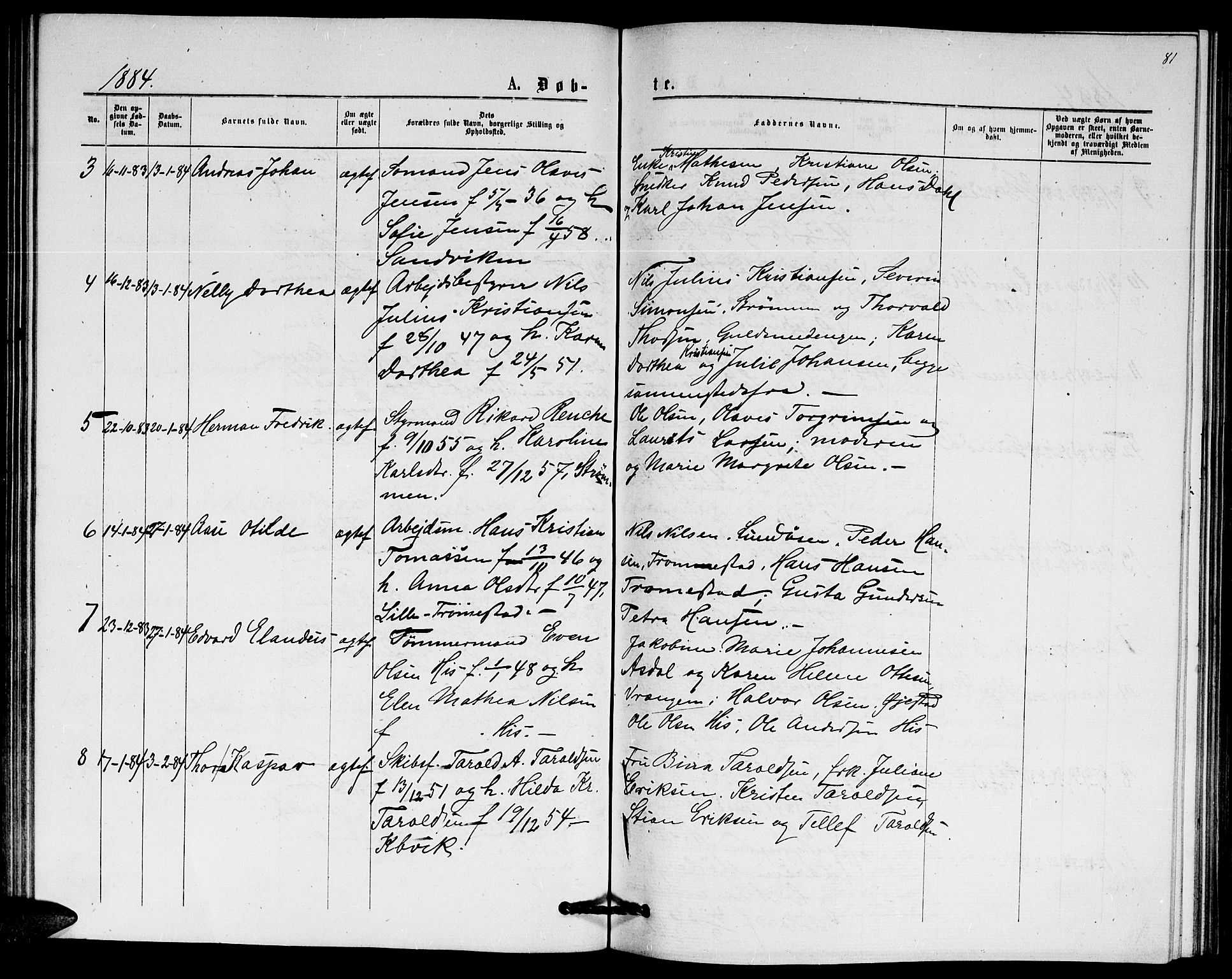 Hisøy sokneprestkontor, AV/SAK-1111-0020/F/Fb/L0002: Parish register (copy) no. B 2, 1873-1885, p. 81