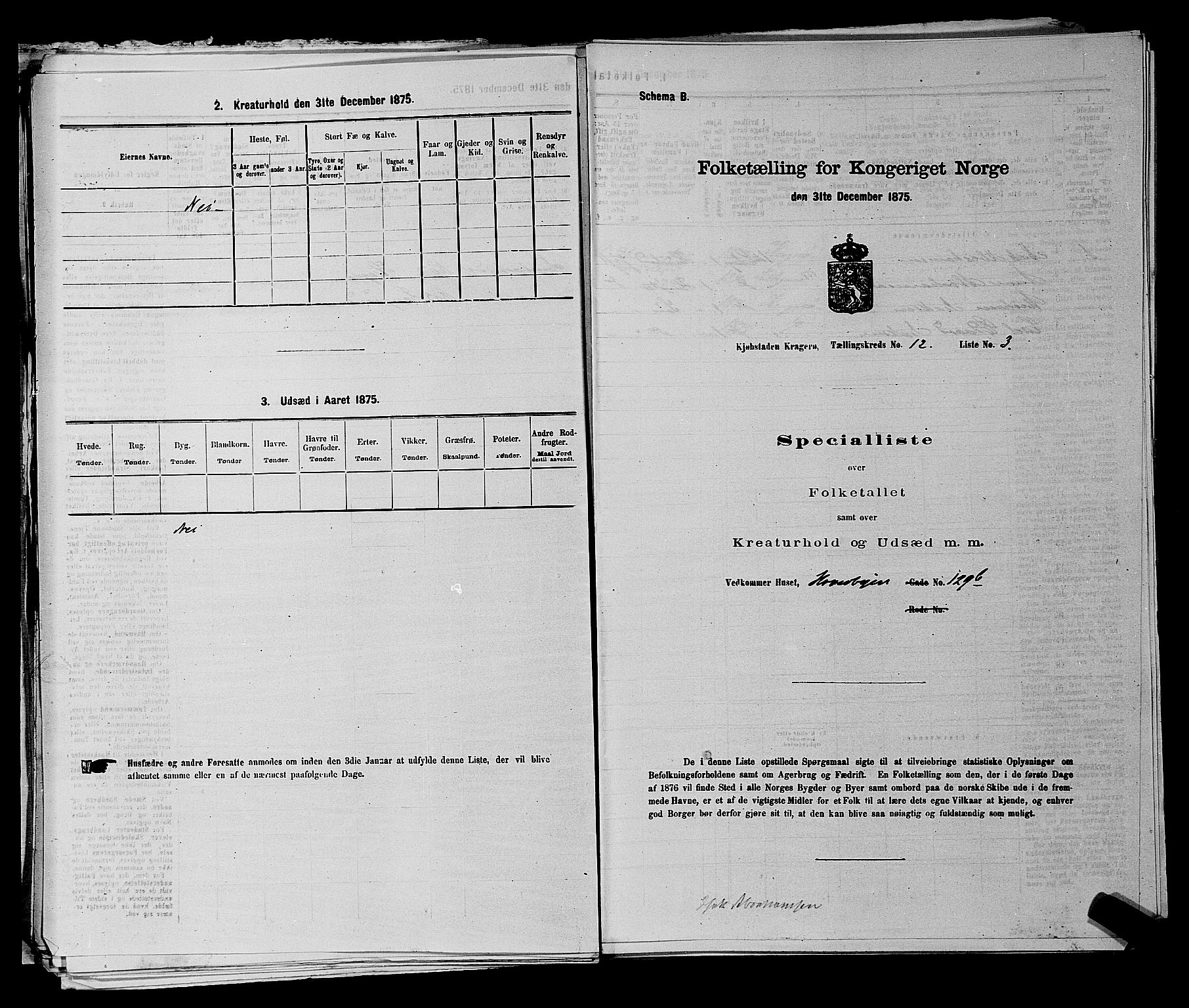 SAKO, 1875 census for 0801P Kragerø, 1875, p. 259