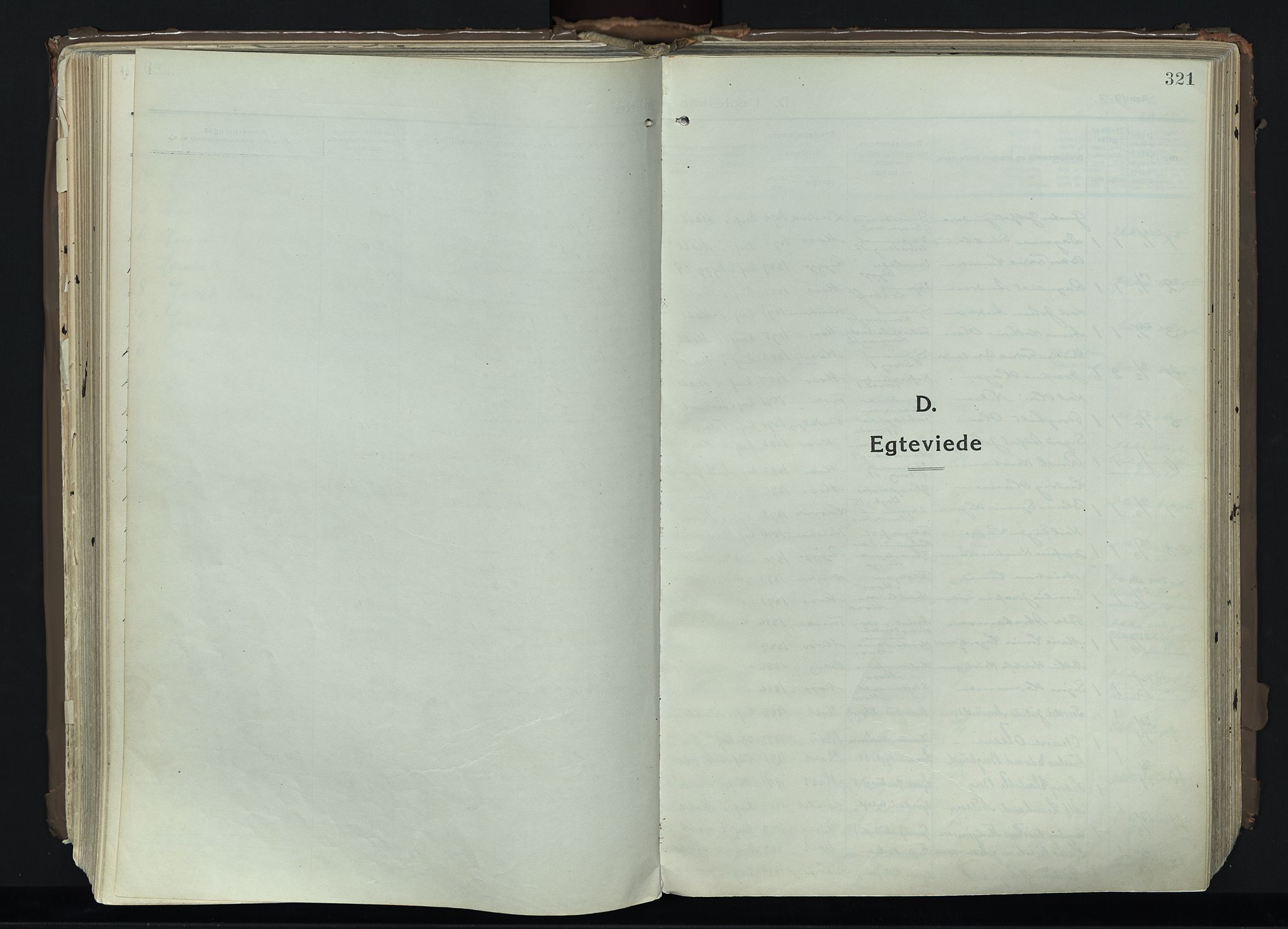 Moss prestekontor Kirkebøker, AV/SAO-A-2003/F/Fb/L0005: Parish register (official) no. II 5, 1913-1923, p. 321