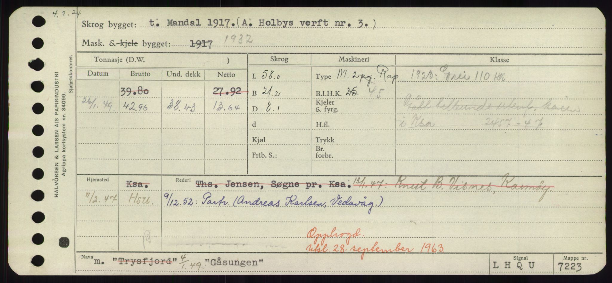 Sjøfartsdirektoratet med forløpere, Skipsmålingen, AV/RA-S-1627/H/Hd/L0013: Fartøy, Gne-Gås, p. 501