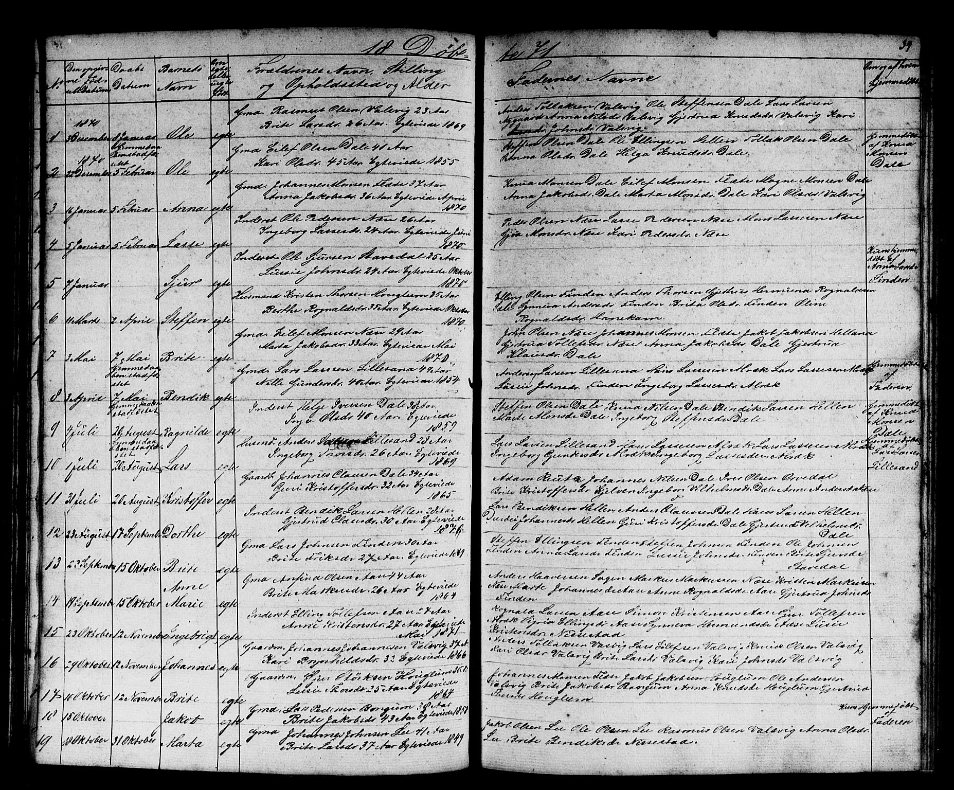 Vik sokneprestembete, SAB/A-81501: Parish register (copy) no. B 1, 1847-1877, p. 34