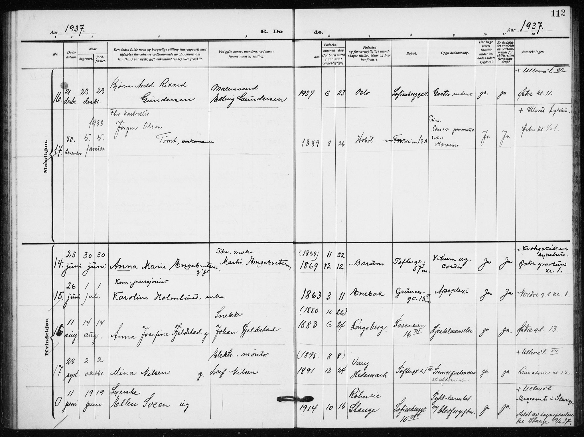 Hauge prestekontor Kirkebøker, AV/SAO-A-10849/F/Fa/L0005: Parish register (official) no. 5, 1917-1938, p. 112