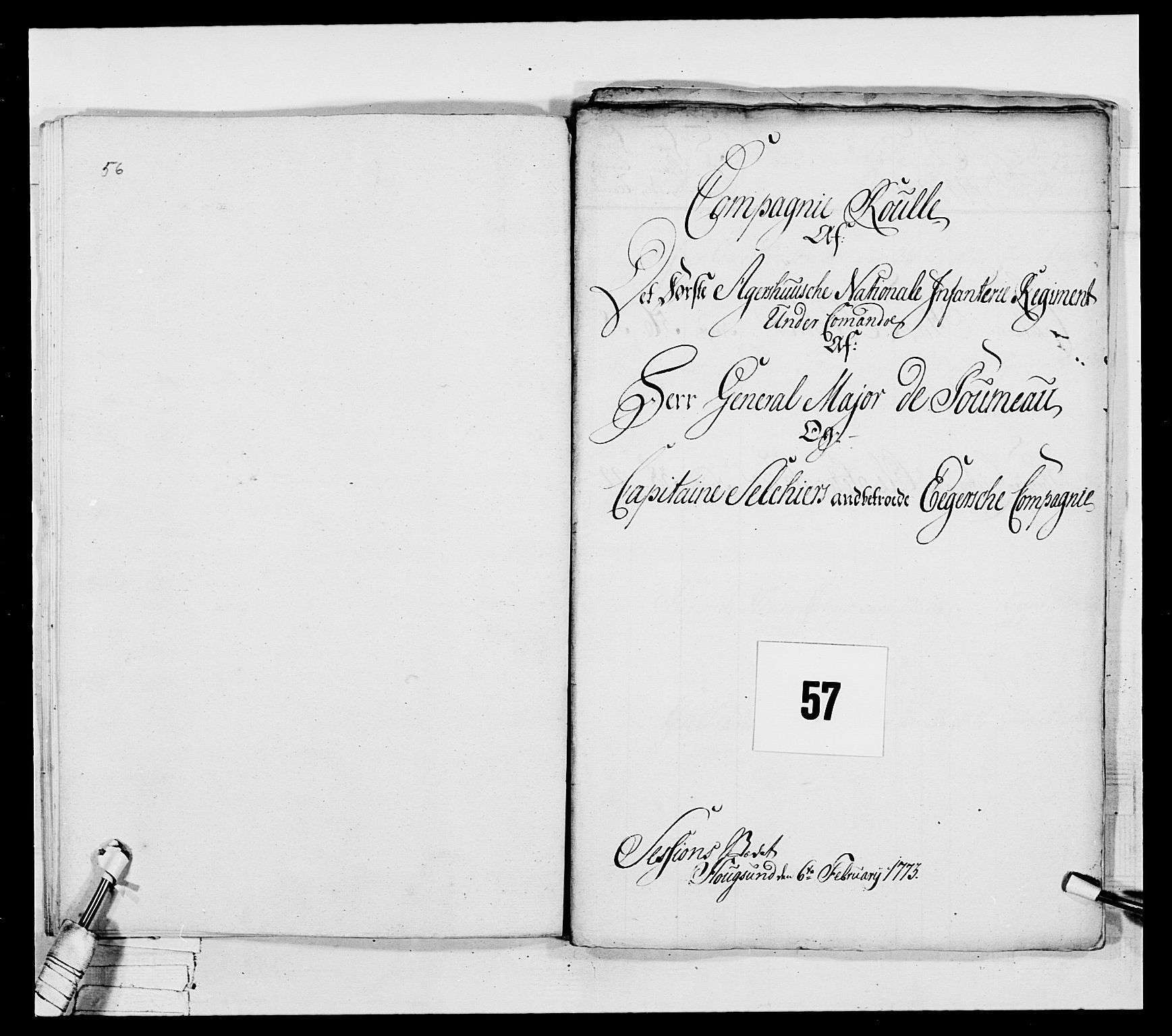 Generalitets- og kommissariatskollegiet, Det kongelige norske kommissariatskollegium, RA/EA-5420/E/Eh/L0037: 1. Akershusiske nasjonale infanteriregiment, 1767-1773, p. 432