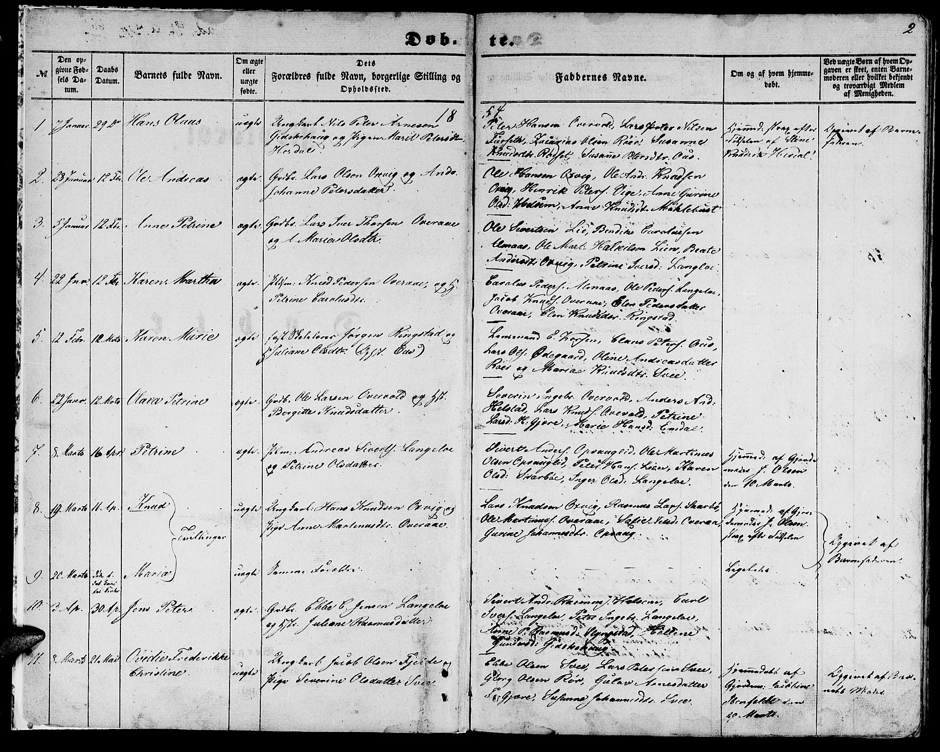 Ministerialprotokoller, klokkerbøker og fødselsregistre - Møre og Romsdal, AV/SAT-A-1454/520/L0291: Parish register (copy) no. 520C03, 1854-1881, p. 2