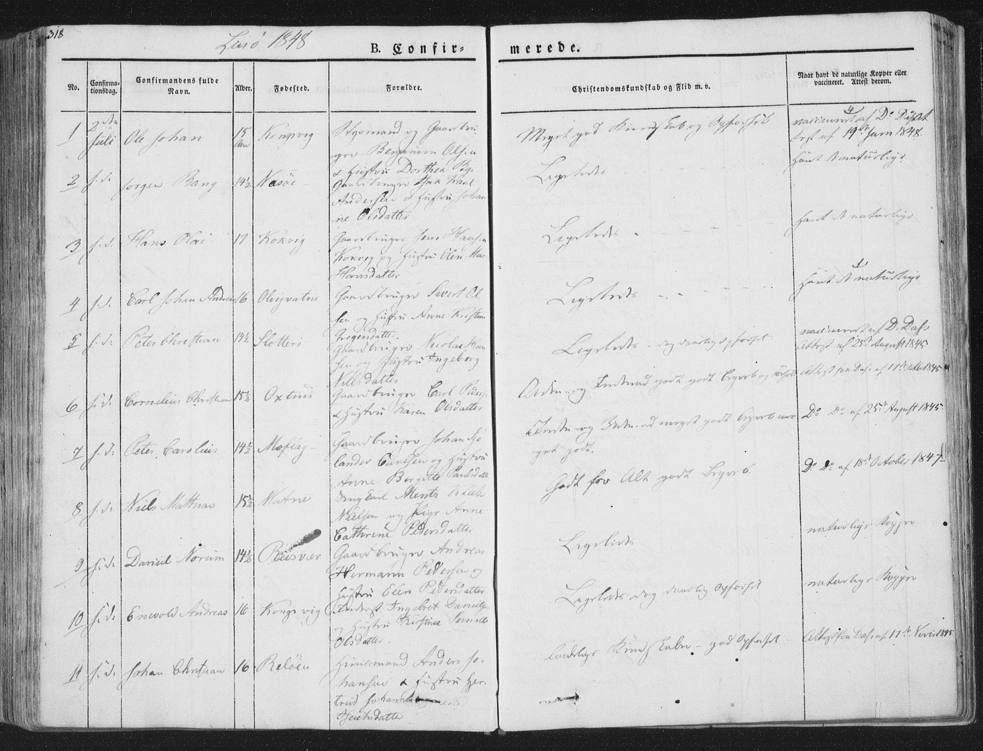 Ministerialprotokoller, klokkerbøker og fødselsregistre - Nordland, SAT/A-1459/839/L0565: Parish register (official) no. 839A02, 1825-1862, p. 318